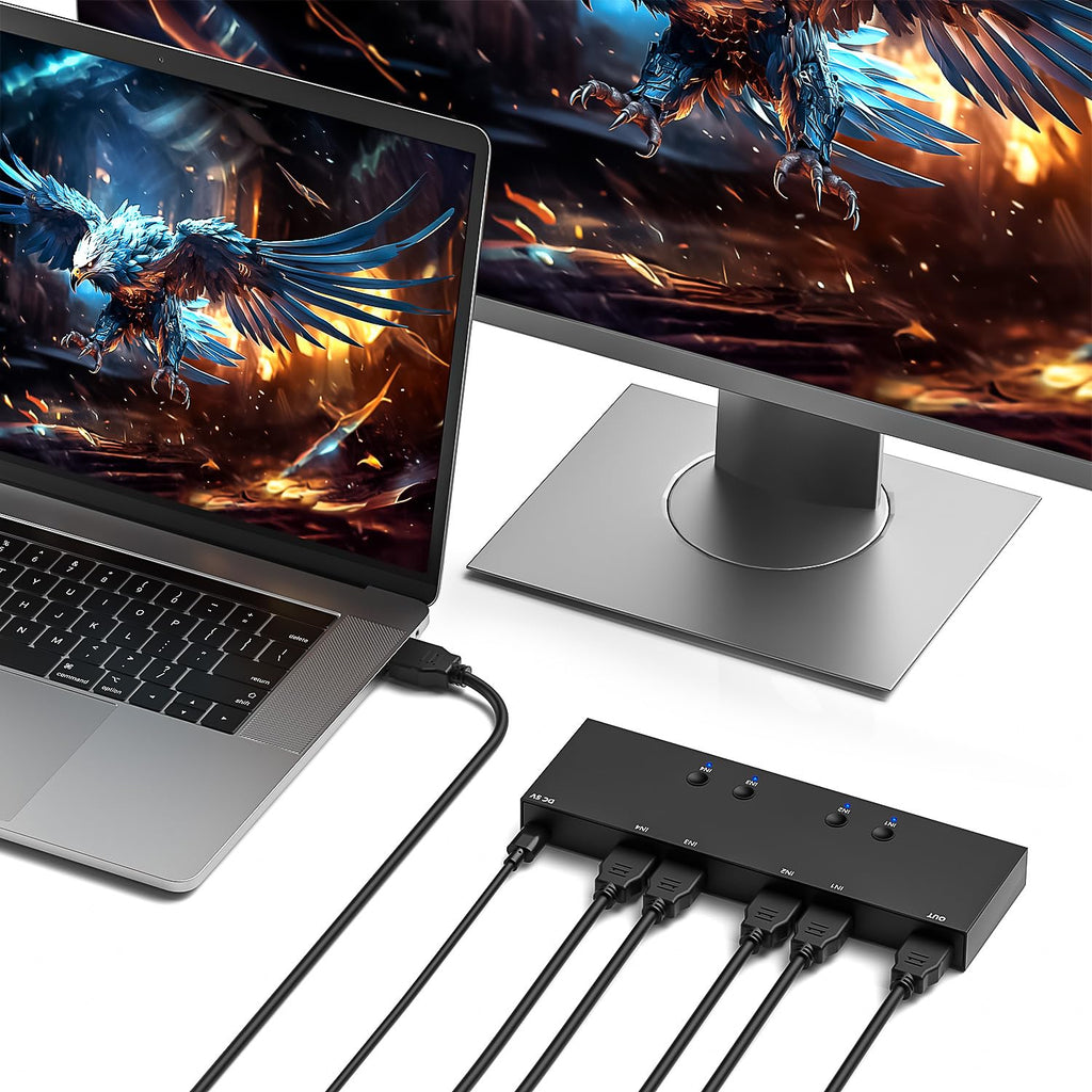 HDMI 2.1 Bi-Directional Switch Ultra HD 8K HDMI Switcher 2 in 1 Out/ 1 in 2 Out HDMI Switch Supports 8K@60Hz/ 4K@120Hz 48Gbps Compatible with Switch/Switch OLED PS5/4 Xbox Roku Apple TV Fire TV Stick