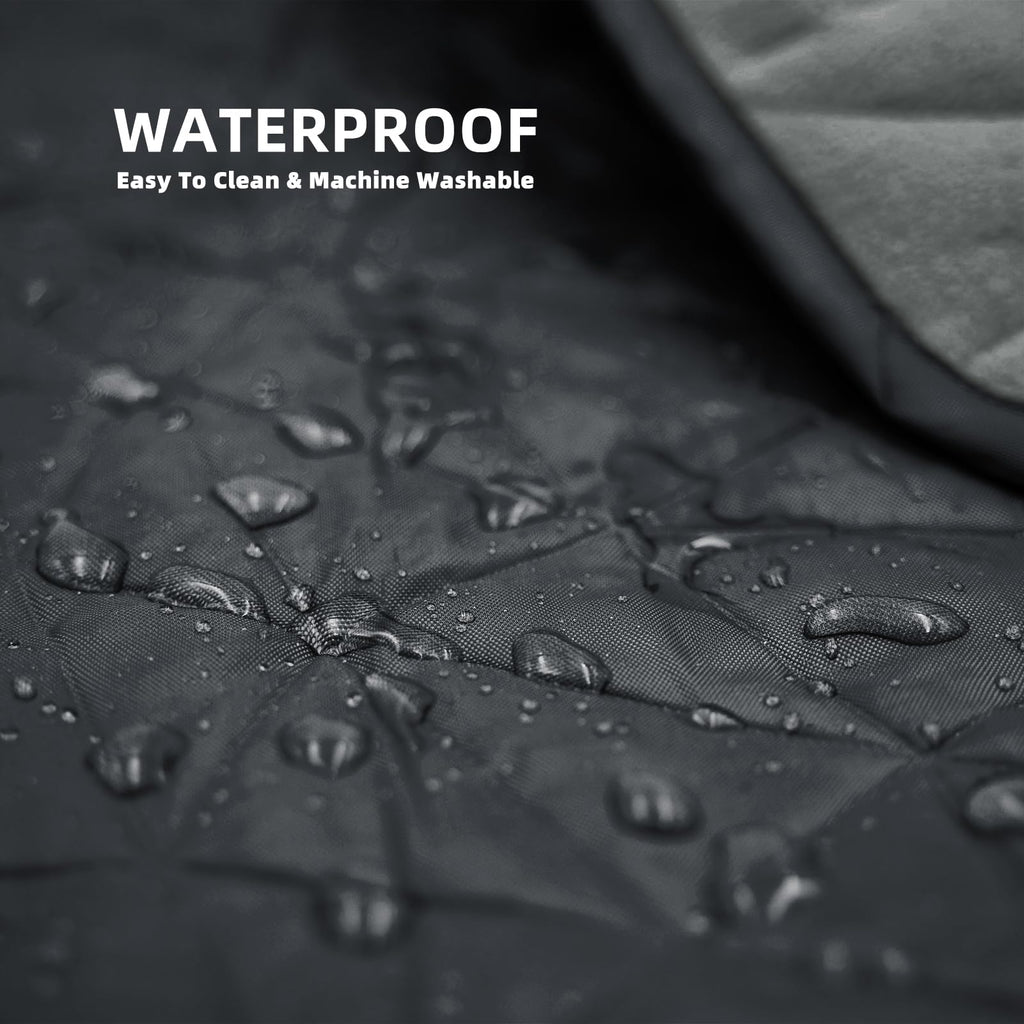 Large Outdoor Waterproof Blanket Extra Thick Fleece Stadium Blanket for Camping, Car, Pet, Picnics - Windproof, Wearable, Machine Washable 80" x 58" (Black Check)