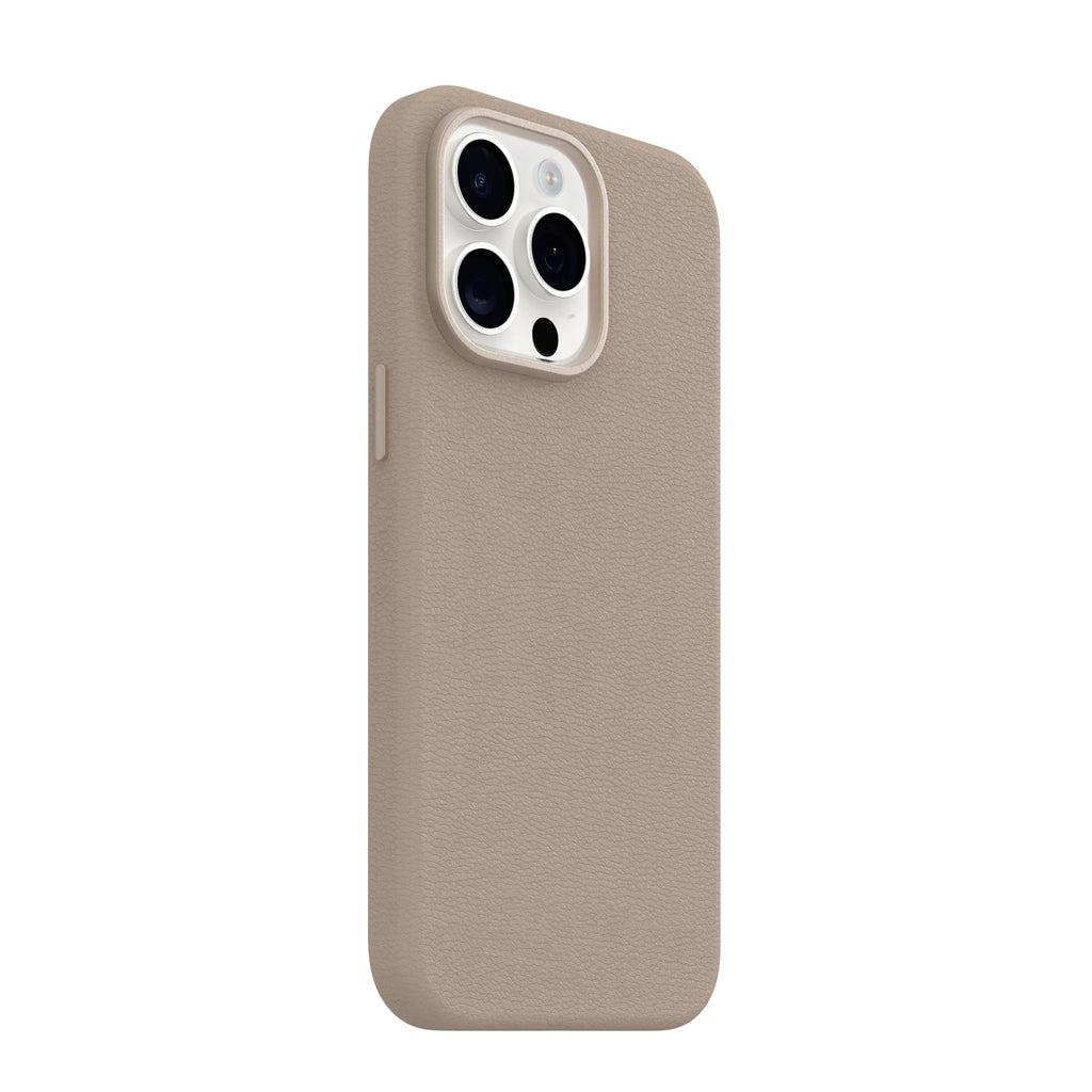 OtterBox iPhone 15 Symmetry Series Cactus Leather for MagSafe - Noir ASH (Black), Slim, Premium, Protective iPhone Case