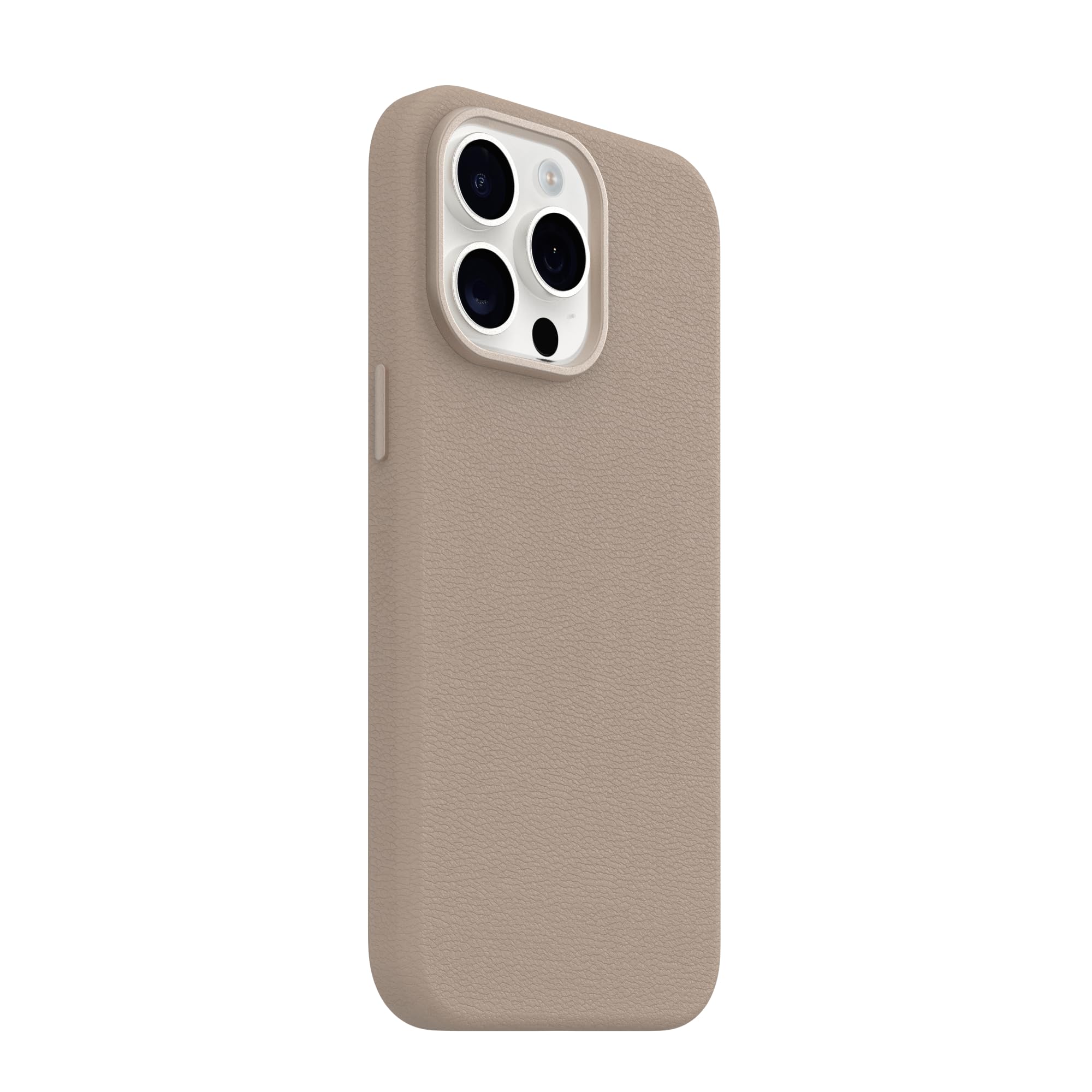 OtterBox iPhone 15 Symmetry Series Cactus Leather for MagSafe - Noir ASH (Black), Slim, Premium, Protective iPhone Case