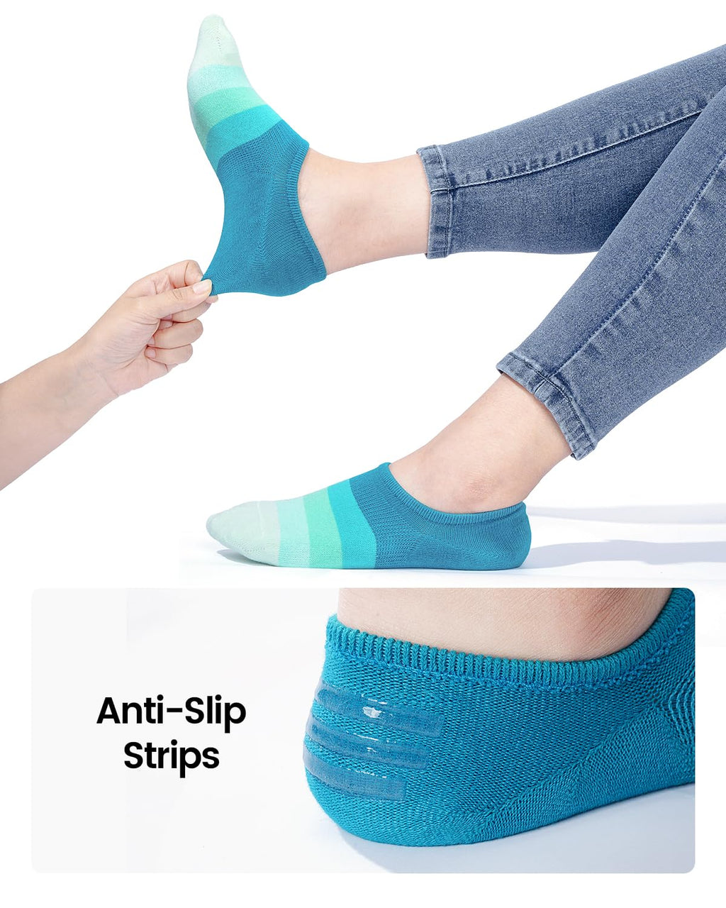 IDEGG No Show Socks Women 10 Pairs Low Cut Anti-Slid Novelty Athletic Casual Invisible Liner Socks