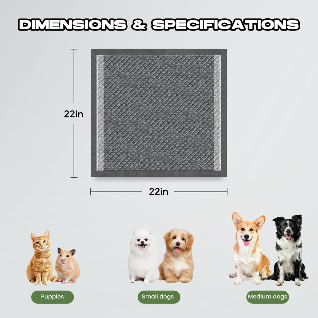 Puppy Pads 30 Count Small 22x22in Bamboo Training Pads Deodorizing Leakproof Quick Drying Dog Pee Pads Super Absorbent Disposable Pee Pads for Dogs Puppies, Doggie, Cats, Rabbits