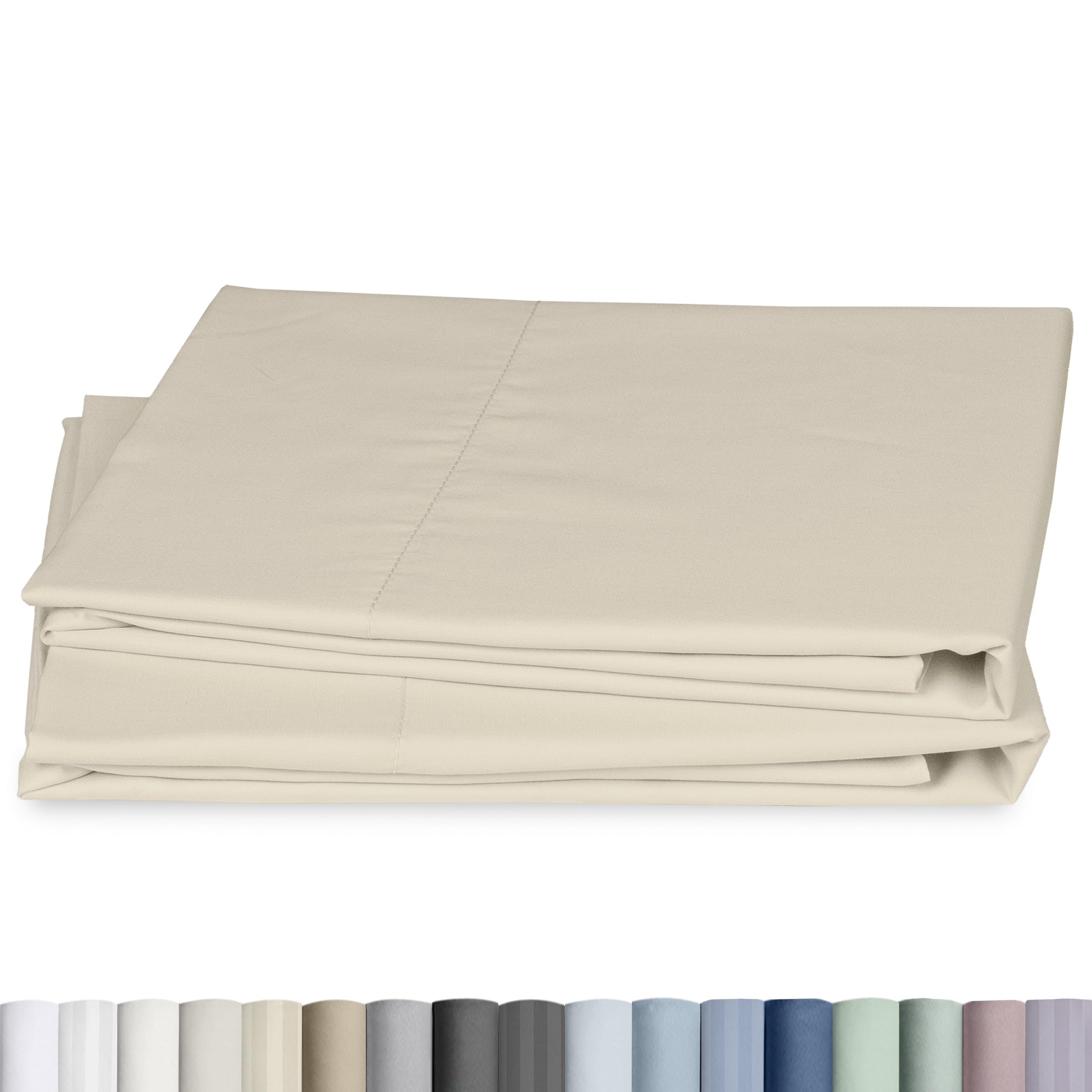 CALIFORNIA DESIGN DEN Soft & Silky 500 Thread Count 100% Cotton is Cool & Smooth, White Pillowcases Queen Size Fits Standard & Queen Pillows (Pure White)