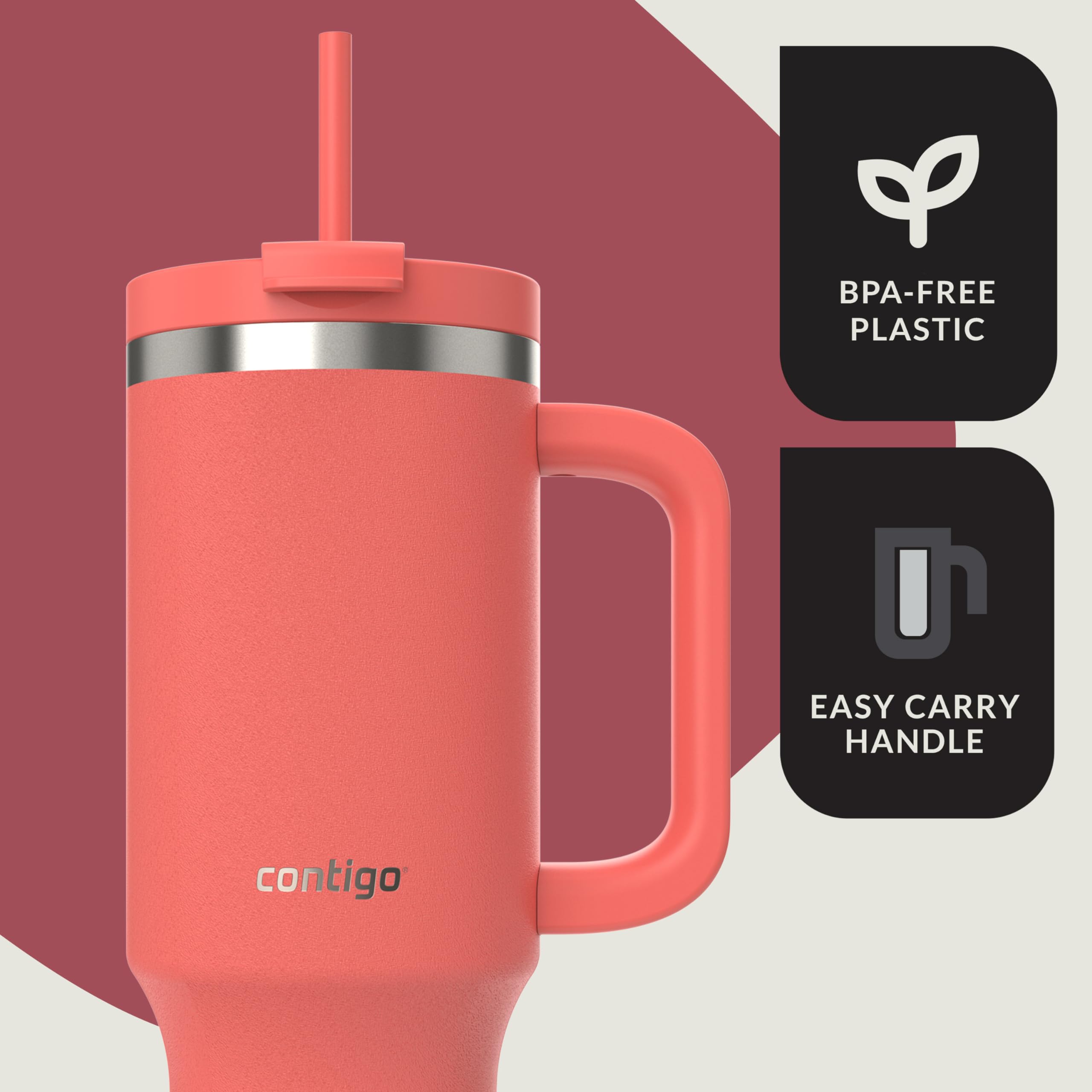 Contigo Streeterville 30oz Tumbler, Stainless Steel Vacuum Insulated, Leak-Proof, Cold for 29 Hours, Fits in cupholders, Licorice