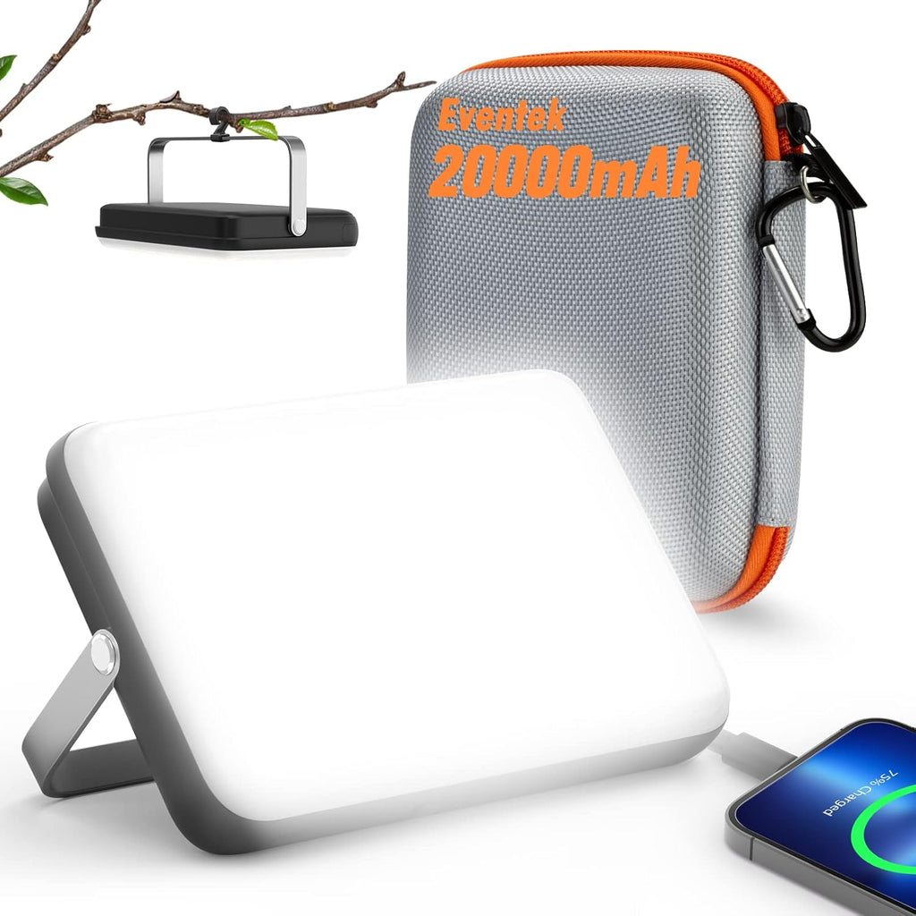 Eventek 20000mAh Rechargeable LED Camping Lantern - Ultra Bright Camping Lights & Portable Power Bank, 144H Long Runtime, IPX5 Waterproof Emergency Lights for Home Power Outages, Hurricane Gear