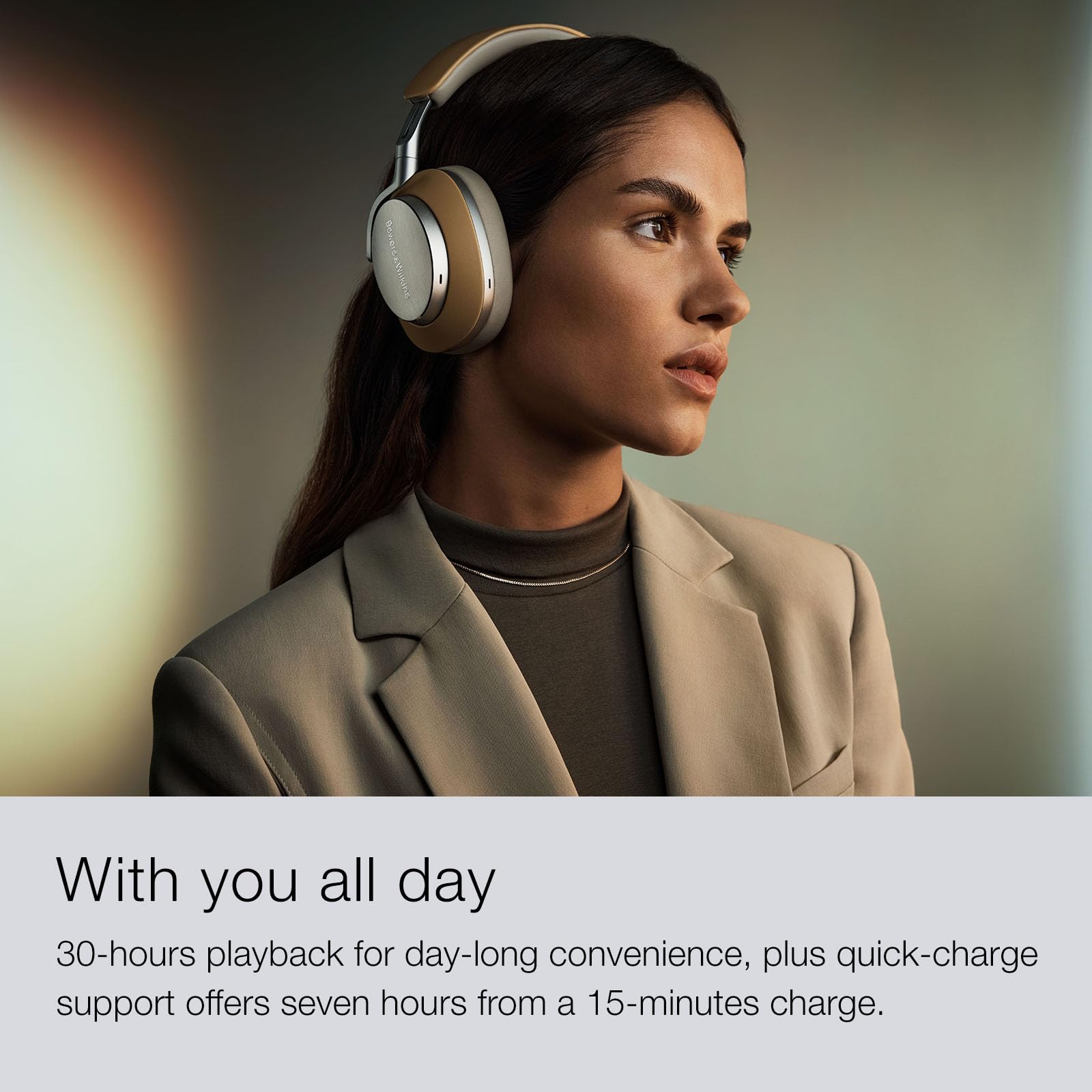 Bowers & Wilkins Px8 Over-Ear Headphones Wireless Bluetooth Noise Cancelling, Luxurious Materials, 30-Hour Battery Life, 15-Min Quick Charging, Black
