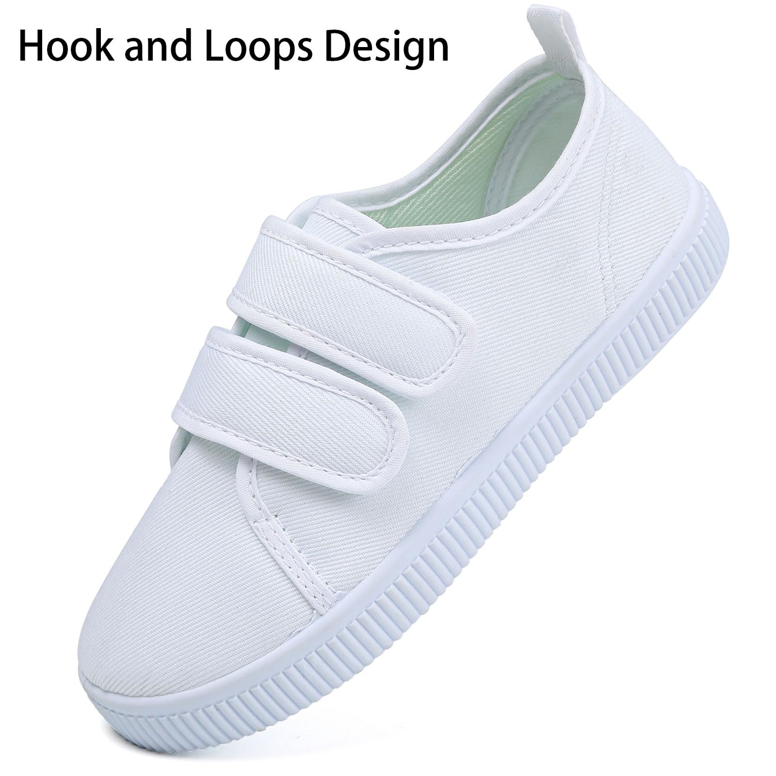 Boy's Girl's Kids White Canvas Shoes for Kids Slip-On Lightweight Sneakers Casual Skin-Friendly Walking Running Shoes(Toddler/Little Kids/Big Kids)