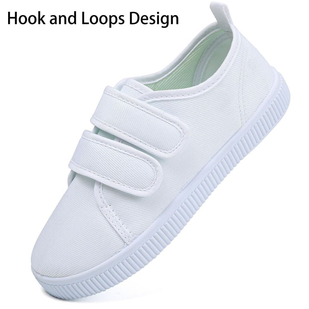 Boy's Girl's Kids White Canvas Shoes for Kids Slip-On Lightweight Sneakers Casual Skin-Friendly Walking Running Shoes(Toddler/Little Kids/Big Kids)