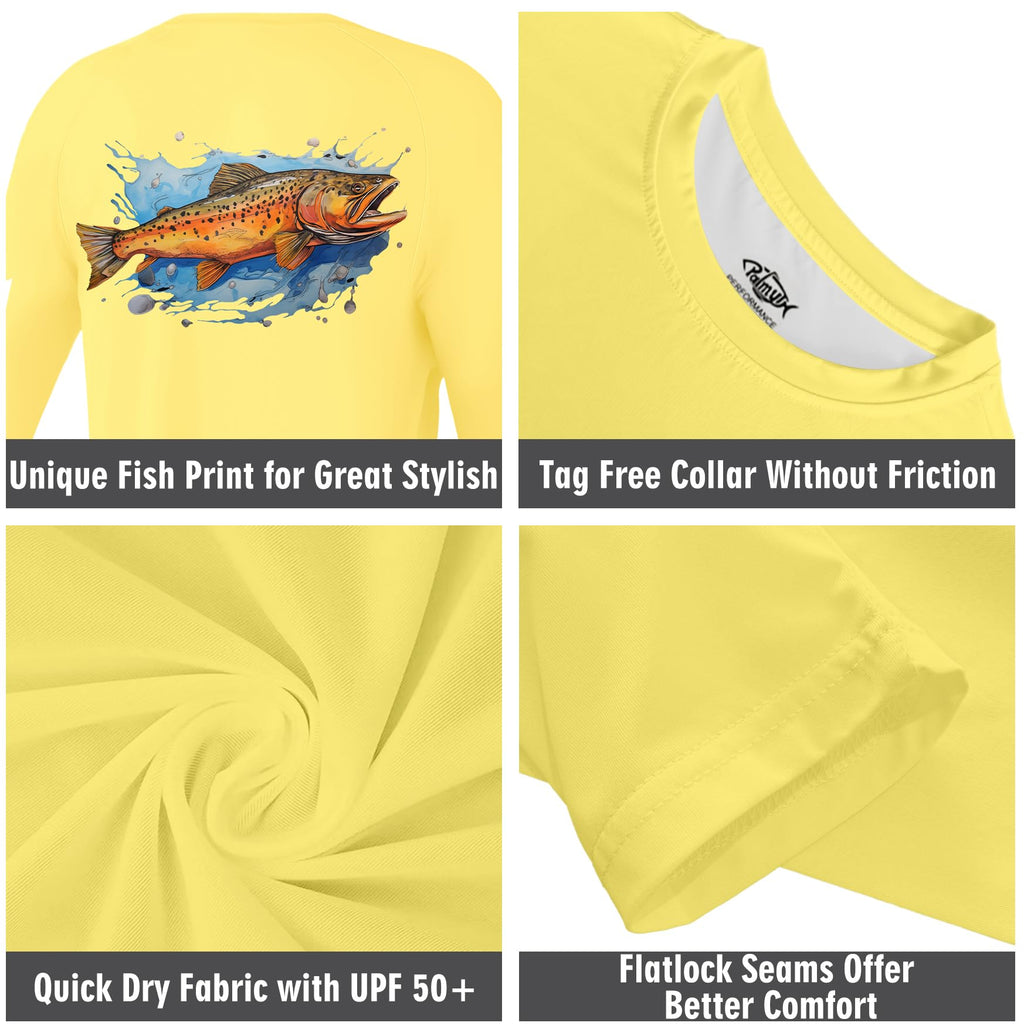 Palmyth Boys Fishing Shirt Youth Long Sleeve T-Shirt UPF 50+ Sun Protection