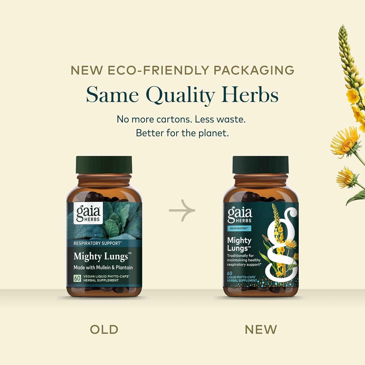 Gaia Herbs Mighty Lungs - Lung Support Supplement with Herbs Traditionally Used to Help Maintain Respiratory Health* - 60 Vegan Liquid Phyto-Caps (60 Servings)