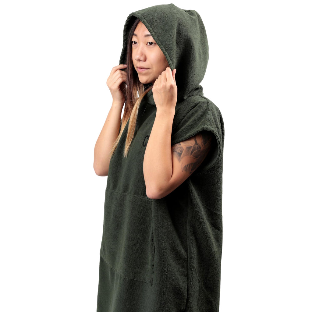 COR Surf Poncho Changing Towel Robe with Hood and Front Pocket | Thick Quick Dry Microfiber Wetsuit Poncho Towel for Surfing Beach Pool Swim (Medium, Cobalt)