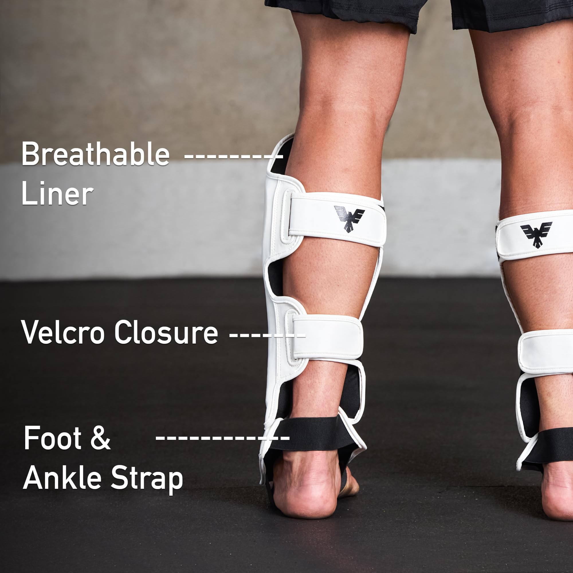 Elite Sports Muay Thai Shin Guards Kickboxing MMA Muay Thai Leg Instep Protective Pads, Martial Art Kicking Sparring Training Gear for BJJ Karate Boxing Taekwondo