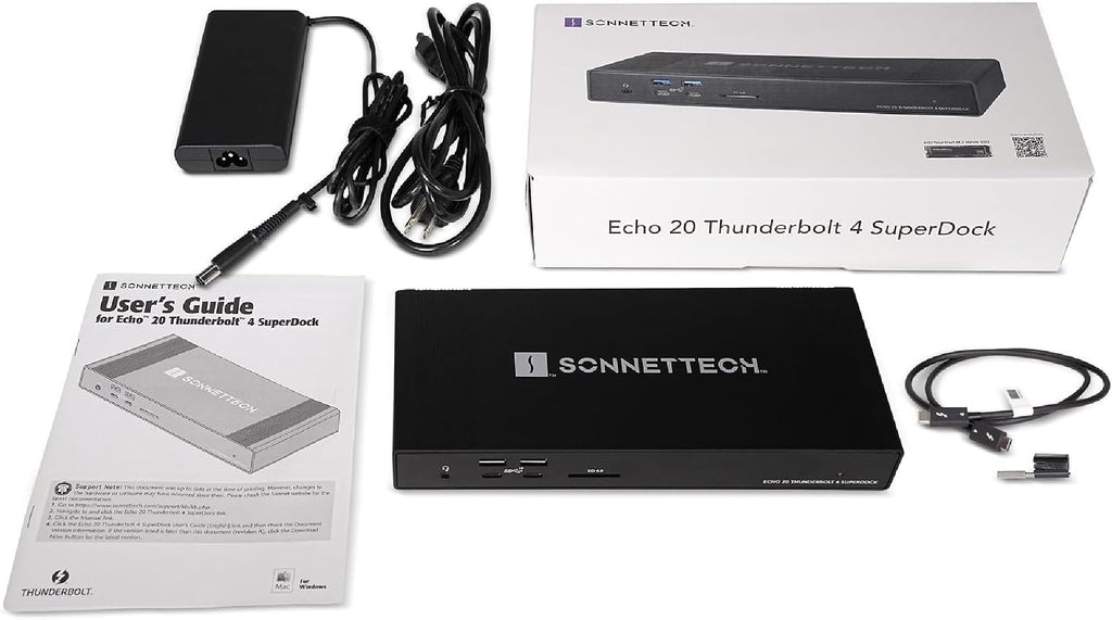 Sonnet Echo 20 Thunderbolt 4 SuperDock 2.5GbE HDMI NVMe 100W USB-C Mac PC