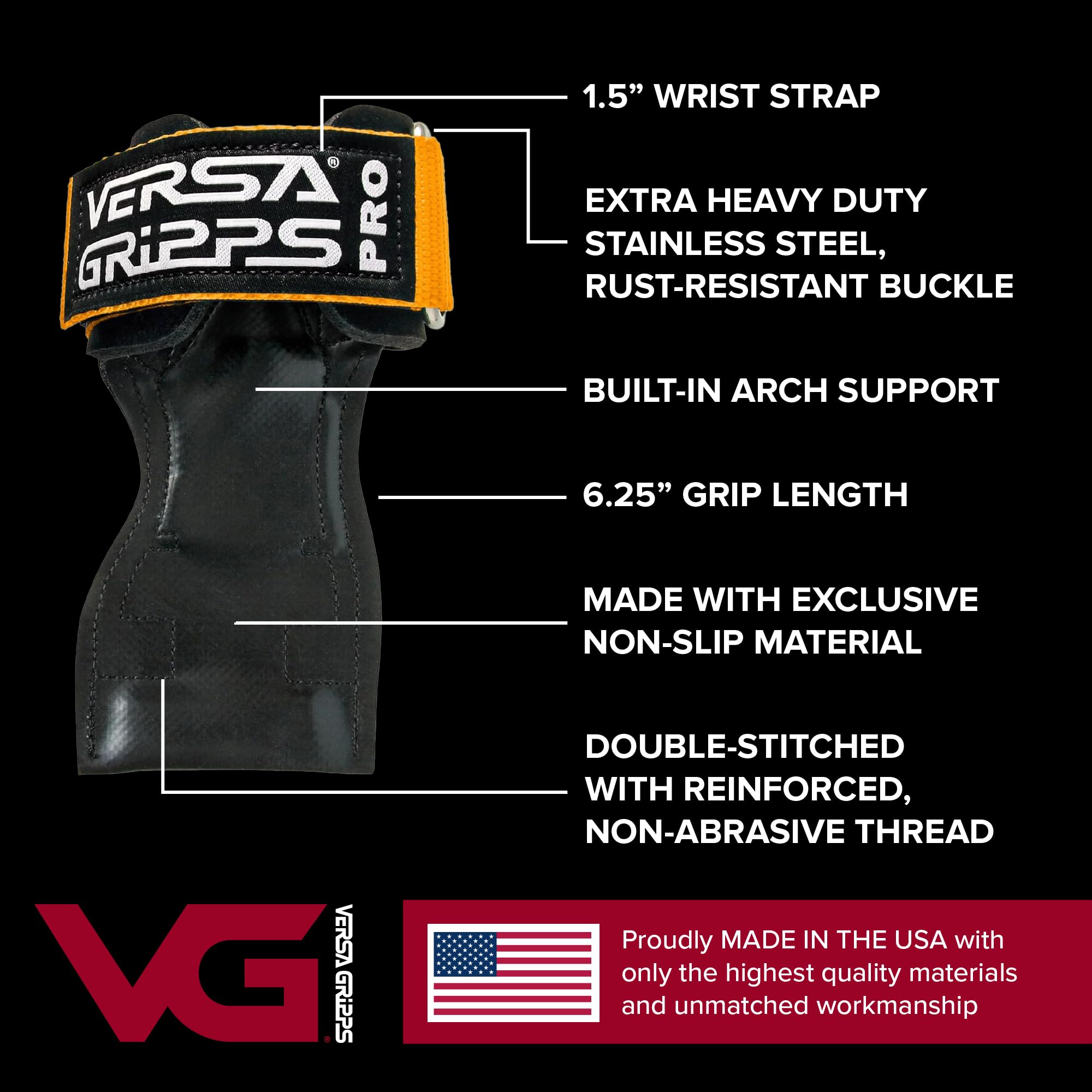 Versa Gripps Pro, Made in USA, Wrist Straps for Weightlifting Alternative, Best Training Accessory