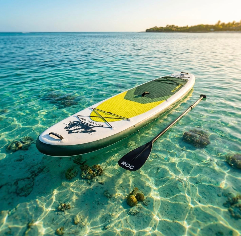 Roc Inflatable Stand Up Paddle Board 10' 6" with Premium SUP Paddle Board Accessories, Wide Stable Design, Non-Slip Comfort Deck for Youth & Adults