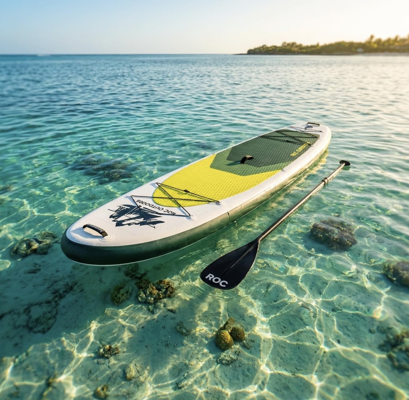 Roc Inflatable Stand Up Paddle Board 10' 6" with Premium SUP Paddle Board Accessories, Wide Stable Design, Non-Slip Comfort Deck for Youth & Adults