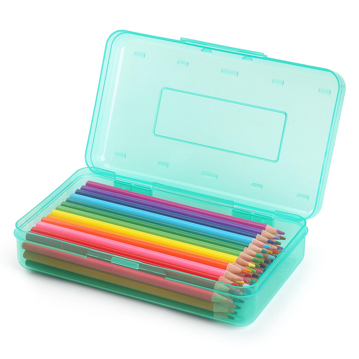 Tamaki 1 Pack Plastic Pencil Box Large Capacity Pencil Boxes Clear Boxes with Snap-tight Lid Stackable Design and Stylish Office Supplies Storage Organizer Box, Black