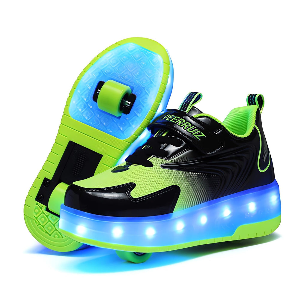 Roller Shoes Girls Sneakers USB Rechargeable 2 Wheels Shoes Roller Skates for Beginner Trainers 16 Modes LED Light Up Flashing Sneaker for Unisex Kids Skate Boys Stylish Footwear Gifts