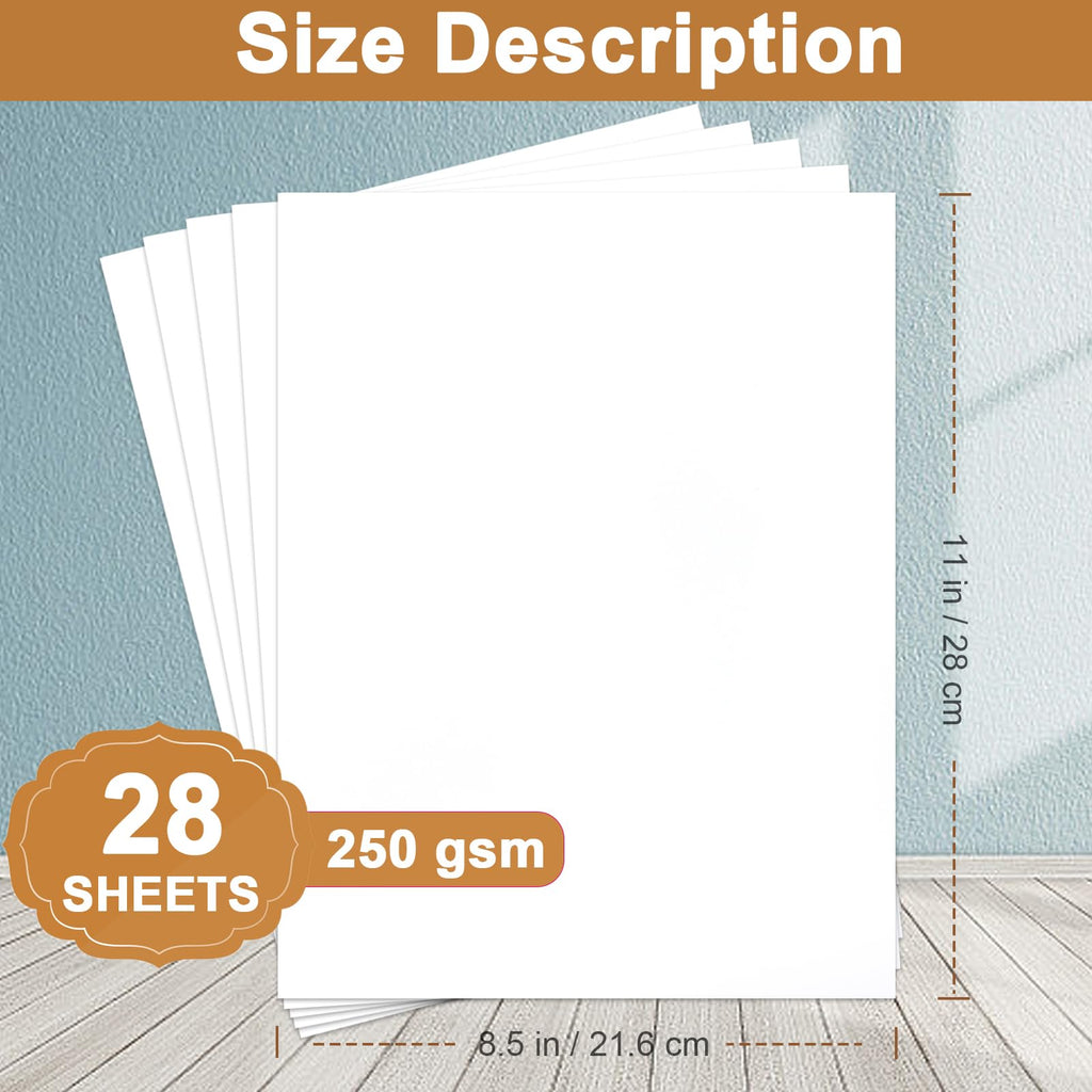 Silunkia 28 Sheets Black Cardstock 8.5 x 11 for Halloween, 250gsm/92lb Heavyweight Black Paper Card Stock for DIY Cards, Scrapbooking, Greeting Cards, Invitations, Party