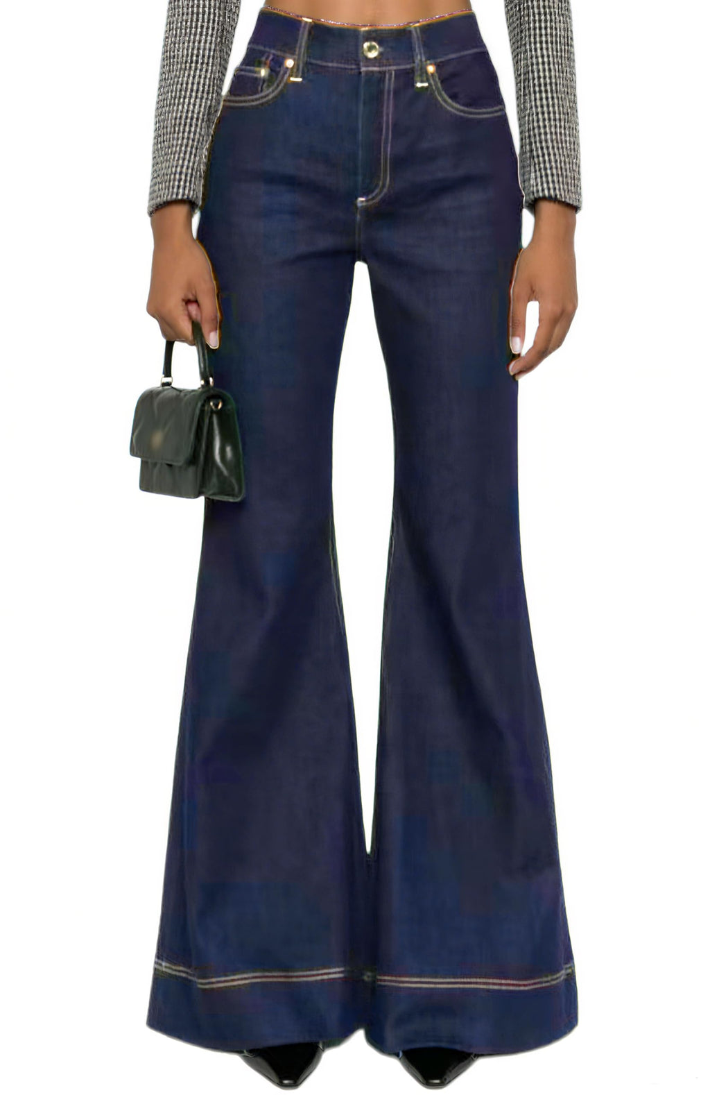 Bell Bottom Jeans for Women Ripped High Waisted Classic Flared Denim Pants