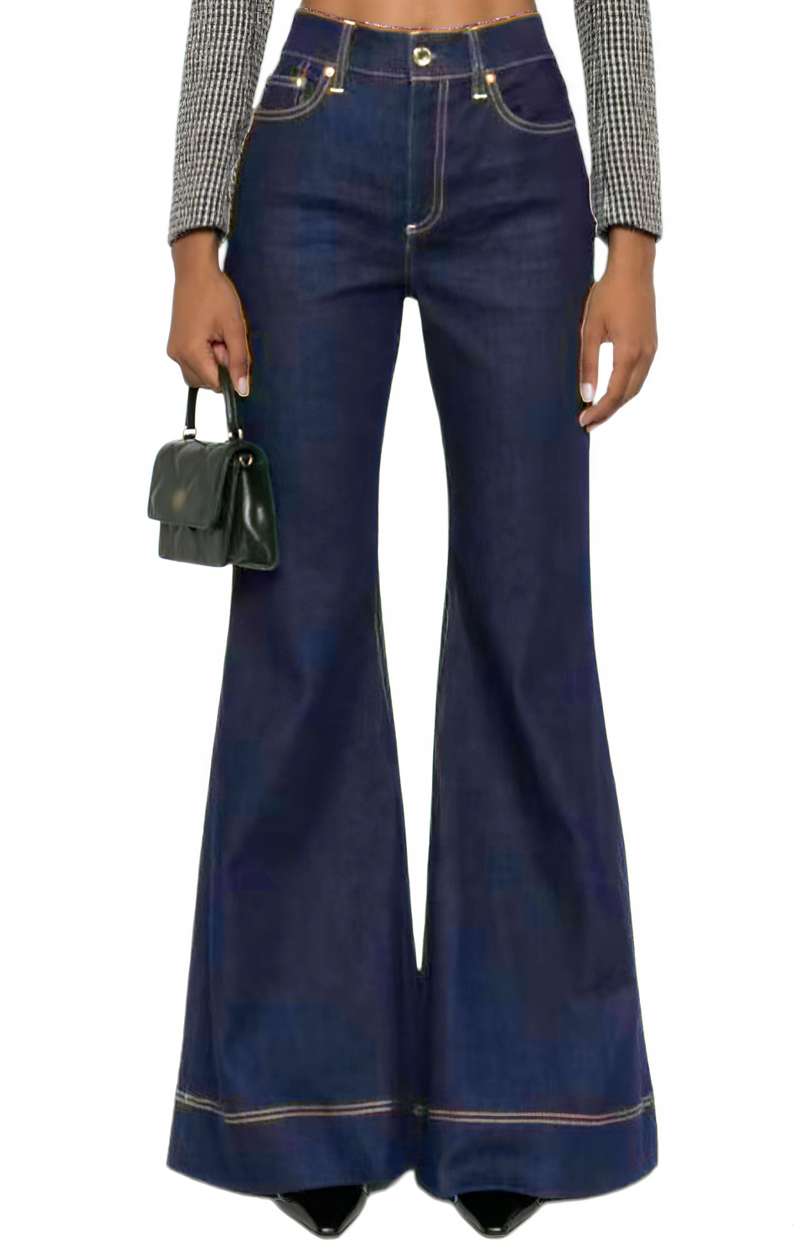 Bell Bottom Jeans for Women Ripped High Waisted Classic Flared Denim Pants