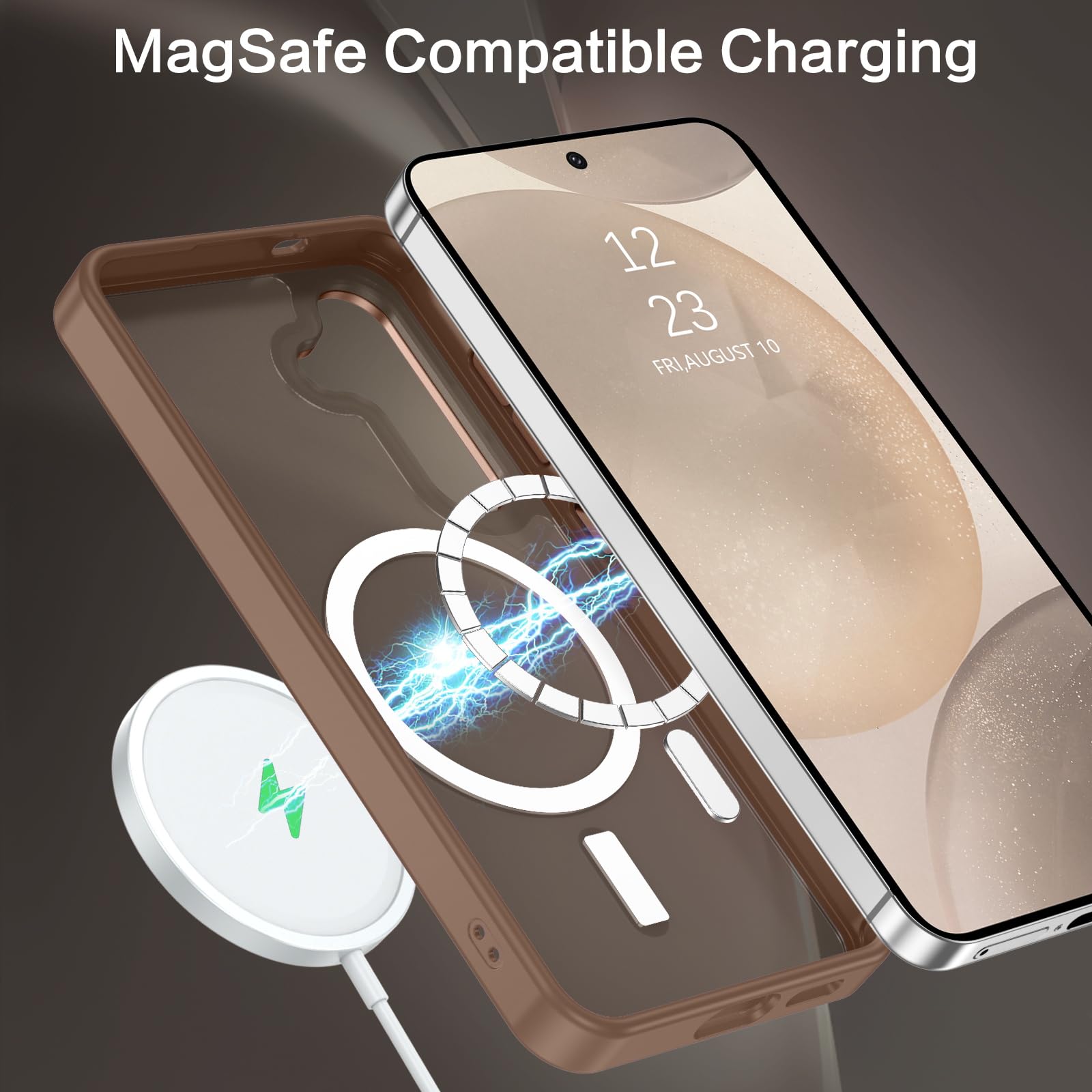 BENTOBEN Magnetic for Samsung Galaxy S24 Plus Case [Compatible with Magsafe] Translucent Matte Slim Thin Shockproof Anti-Yellow Women Men Protective Phone Cases Cover for Samsung S24 Plus 6.7", Black
