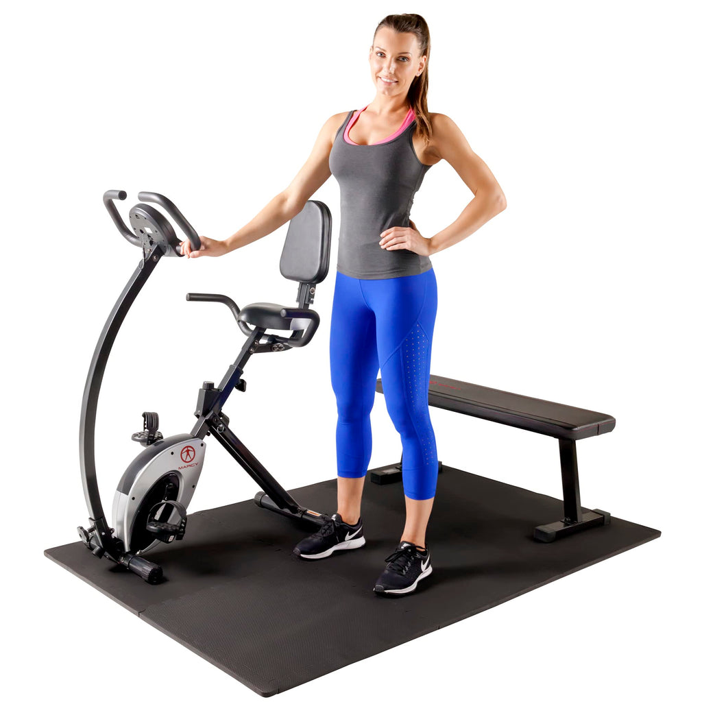 Marcy EVA Foam Interlocking Flooring Mat High Density Non-Slip Tiles for Fitness Equipment, Workout Cushion and Floor Protection