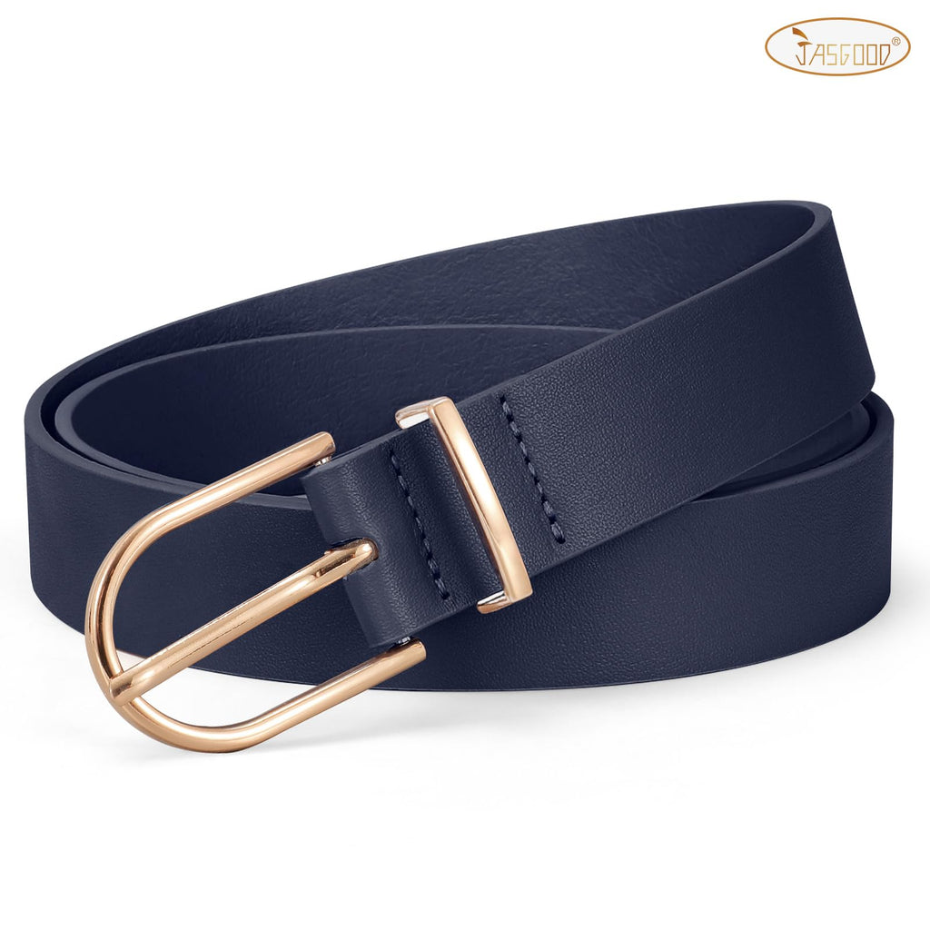 JASGOOD Women’s Leather Belts for Jeans Pants Fashion Ladies Belt with Gold Buckle