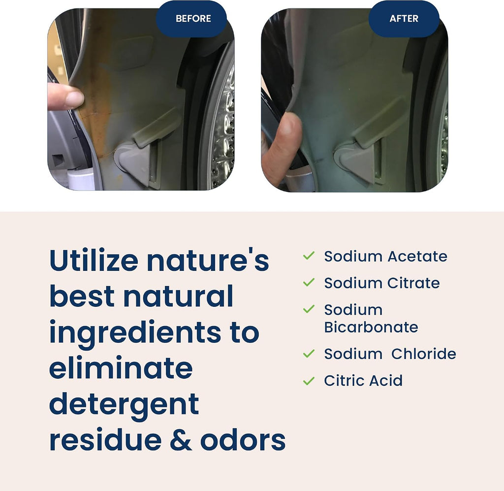 Truly Free Laundry Washing Machine Cleaner and Deodorizer | Top Load & Front Load Washer Cleaner for Grime, Mold, Odor Remover | Safe for HE Washing Machines & Septic Tanks, Non Toxic, Natural, Clean