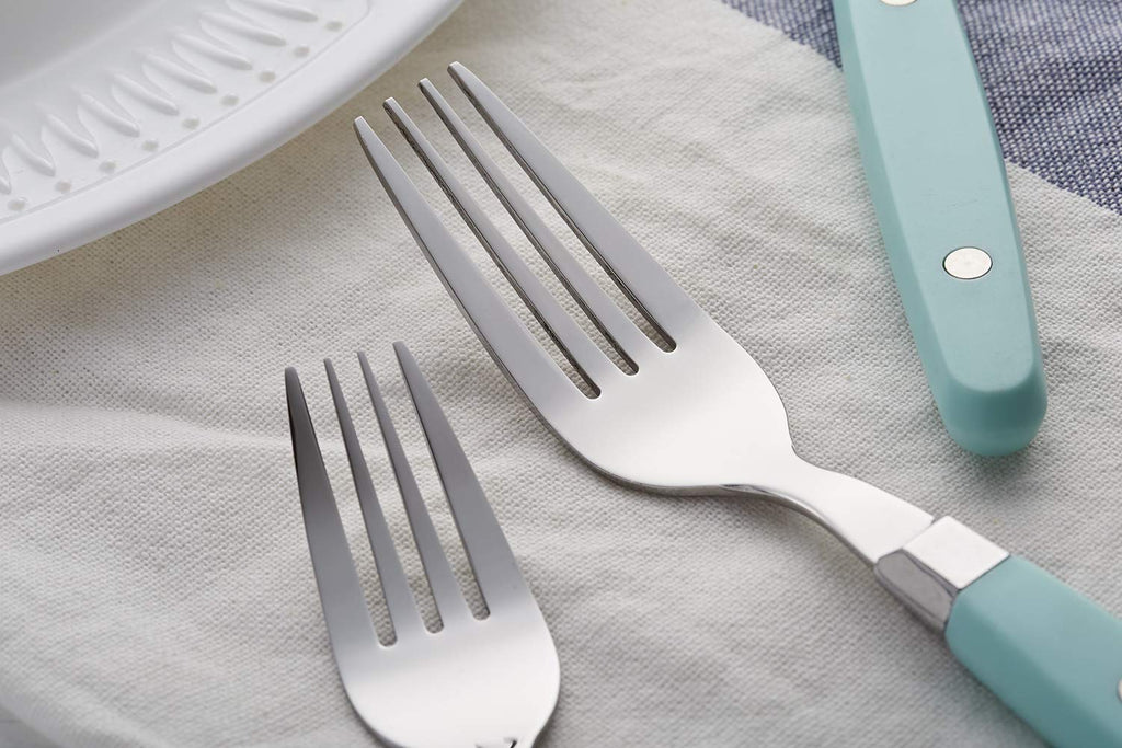 ANNOVA Silverware Set, Retro/Rivet Colorful Stainless Steel Tableware Kitchen Flatware Set Utensils, Includes Dinner Knives, Forks, Spoons, Salad Forks & Dessert Spoons (Brown, 20 Pieces)