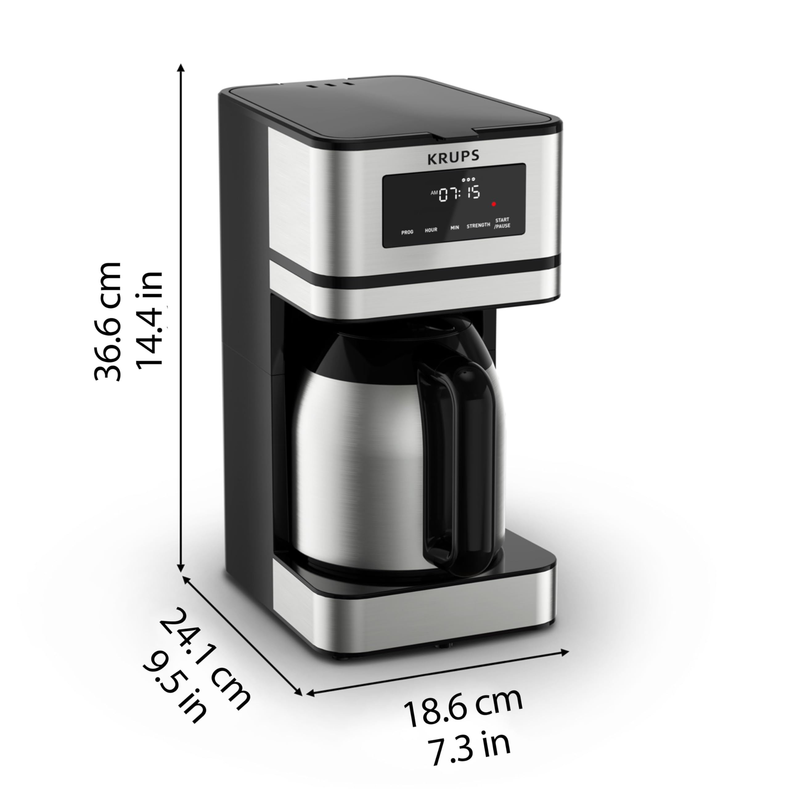 KRUPS Simply Brew Coffee Maker - Multi-Serve 4-in-1 with Stainless Steel Travel Tumbler, Black, 14oz