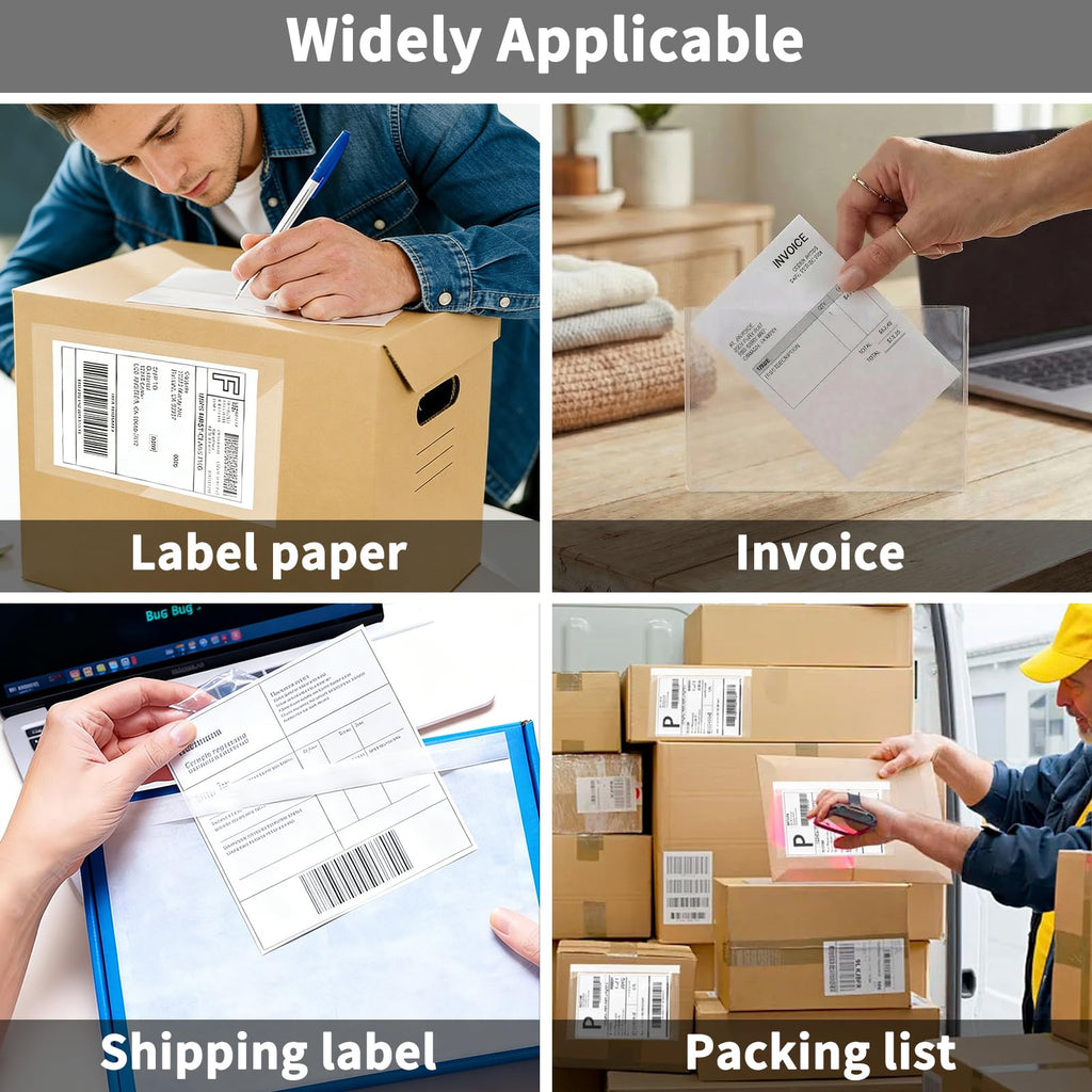 9527 Product 4.5" x 5.5" Clear Adhesive Top Loading Packing List/Shipping Label Envelopes (100 Pack)