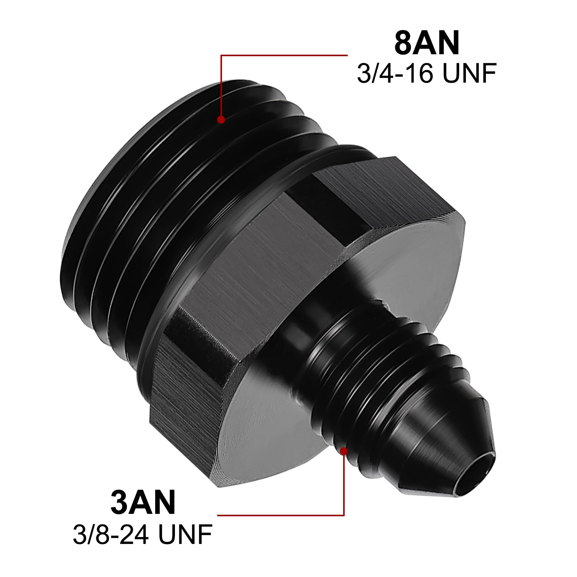 EVIL ENERGY 3AN Flare to AN3 ORB Male O-Ring Fitting Adapter