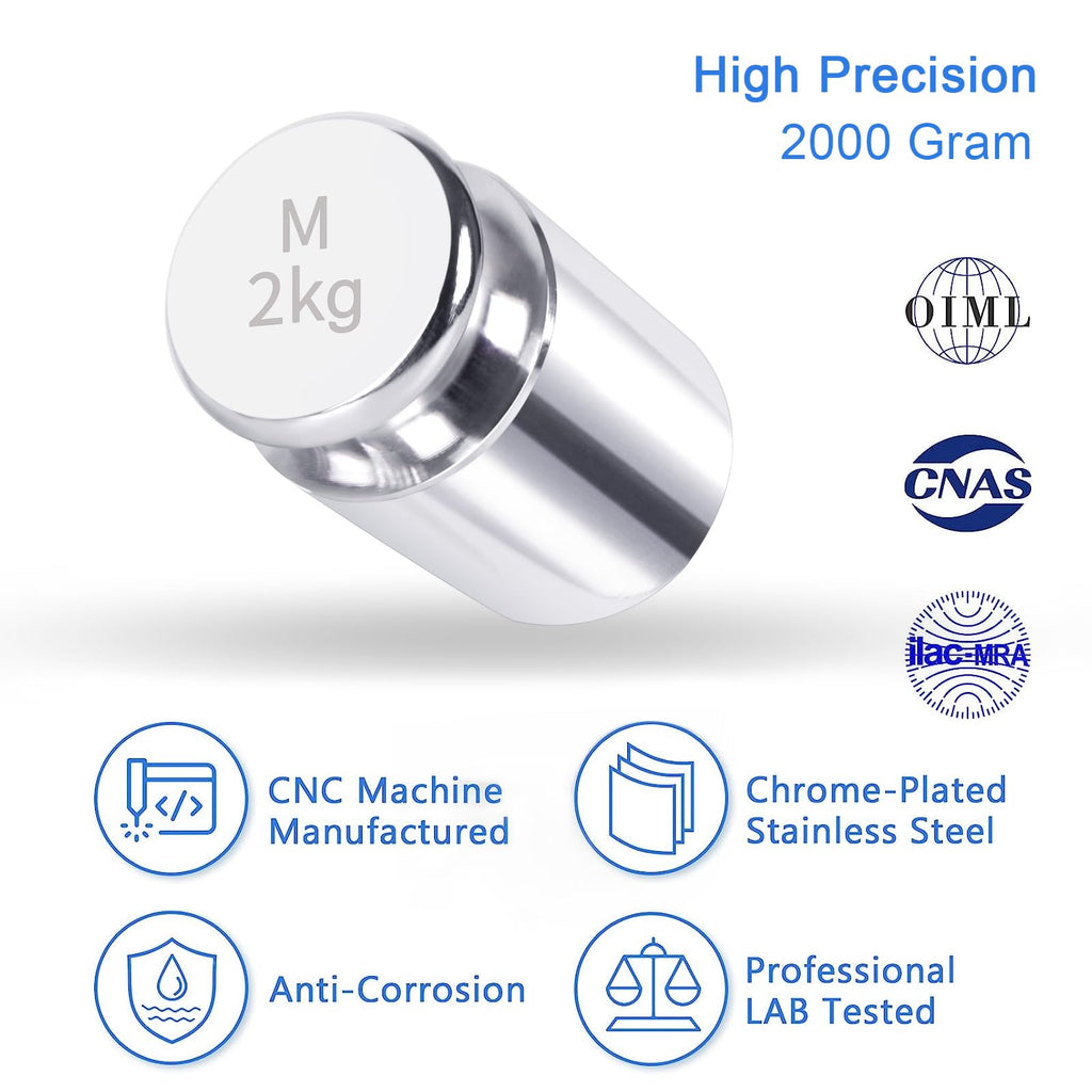 QP Calibration Weights, 50 Gram Scale Weights, OIML Class M1 High Precision Stainless Steel Scale Balance Weights with Chrome Finish, Calibration Weights for Digital Scale, Kitchen Scale, Pocket Scale