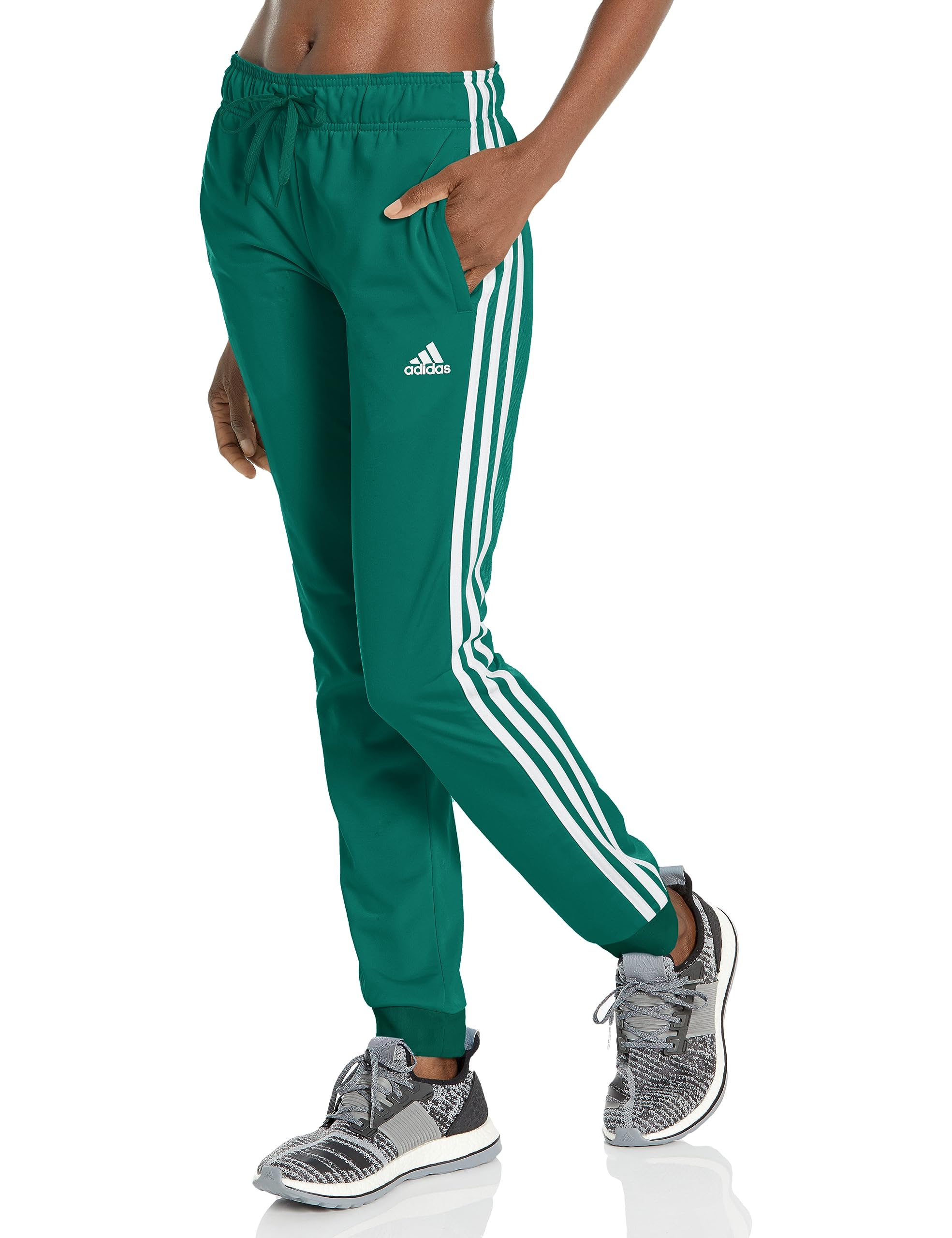 Adidas Womens Essentials Fleece Tapered Cuff Pants