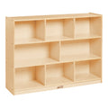 ECR4Kids 8-Compartment Mobile Storage Cabinet, Elementary, Classroom Furniture, Grey Wash