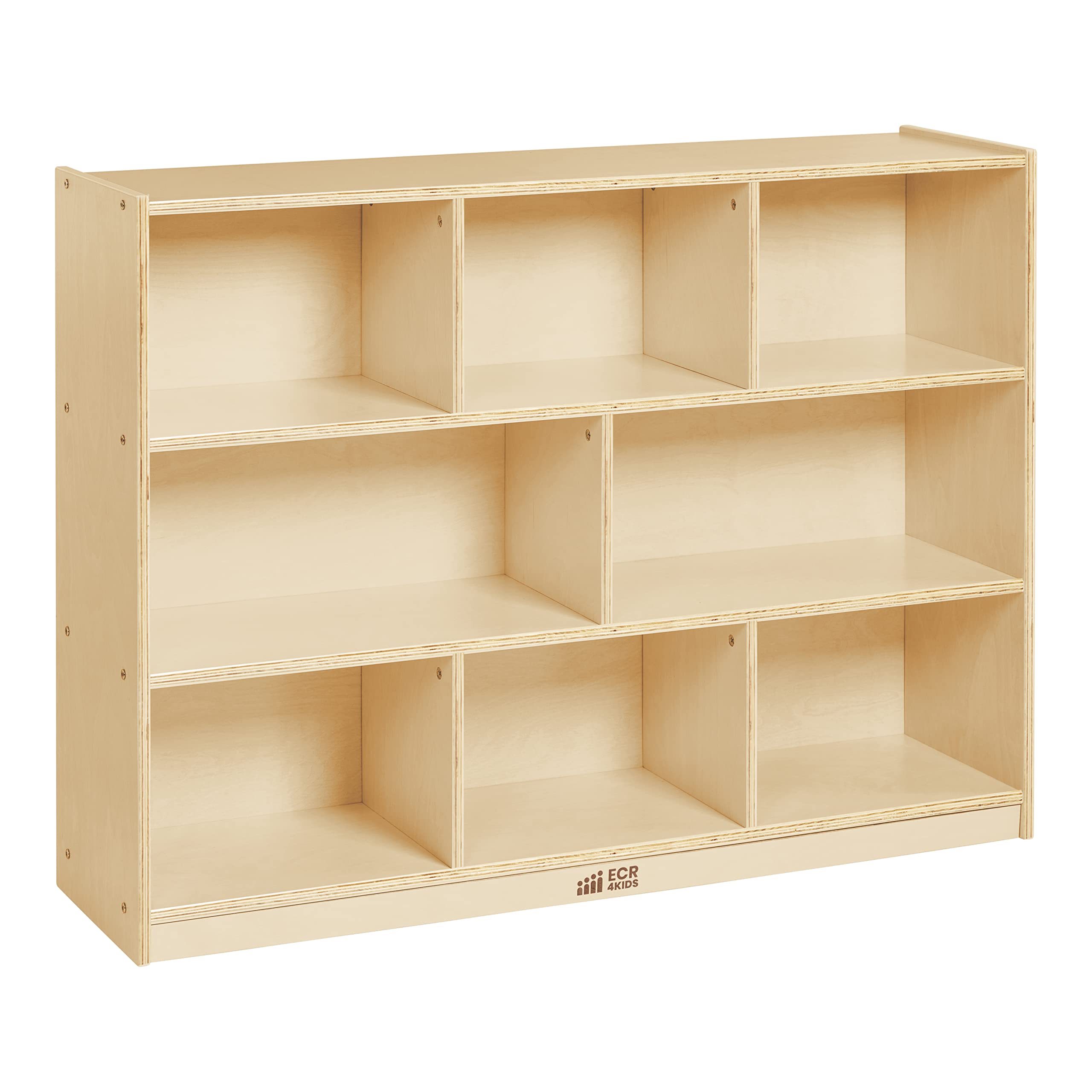 ECR4Kids 8-Compartment Mobile Storage Cabinet, Elementary, Classroom Furniture, Grey Wash