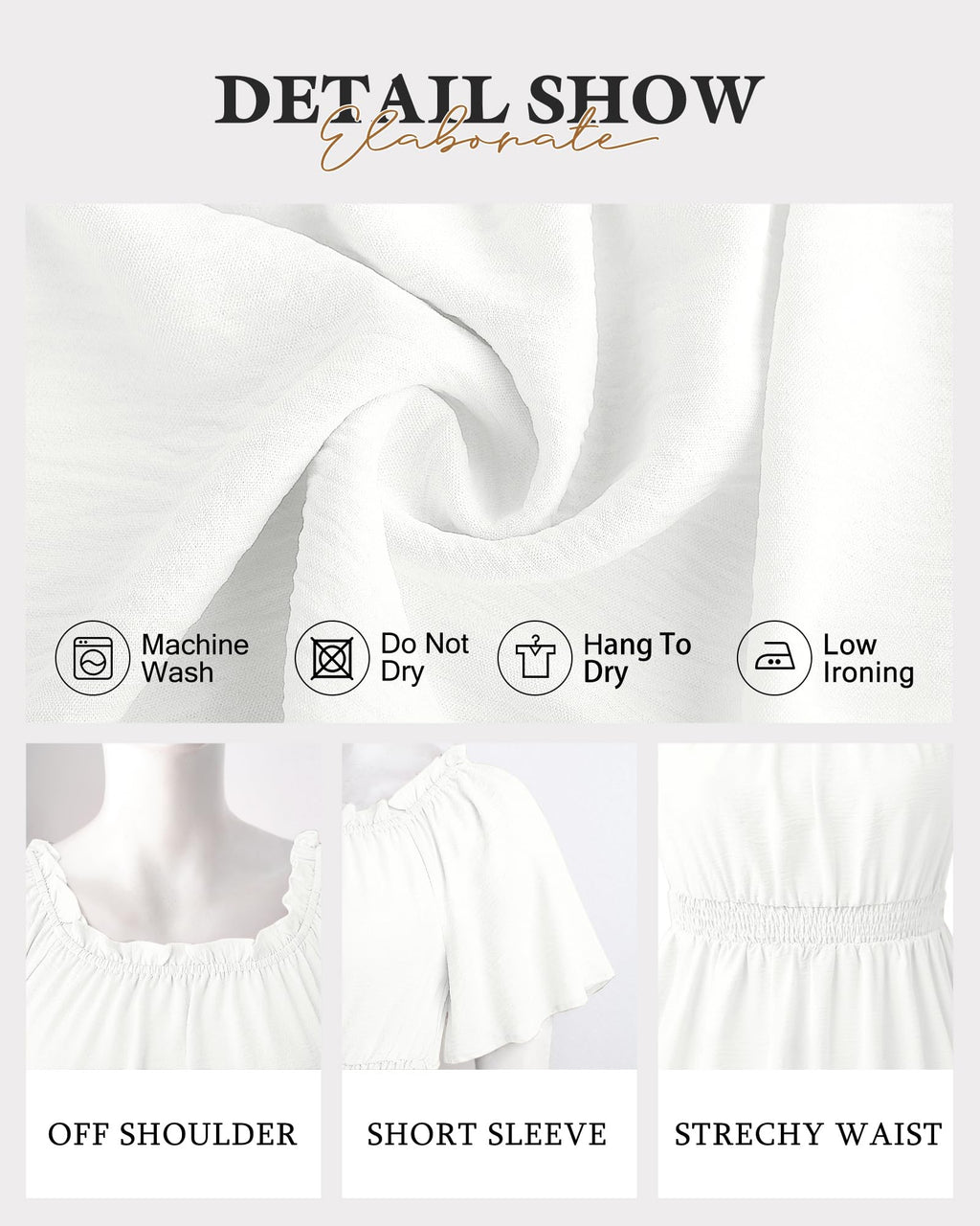 Bebonnie Women's Summer Sexy Off The Shoulder Peplum Tops Ruffle Sleeve Dressy Blouses