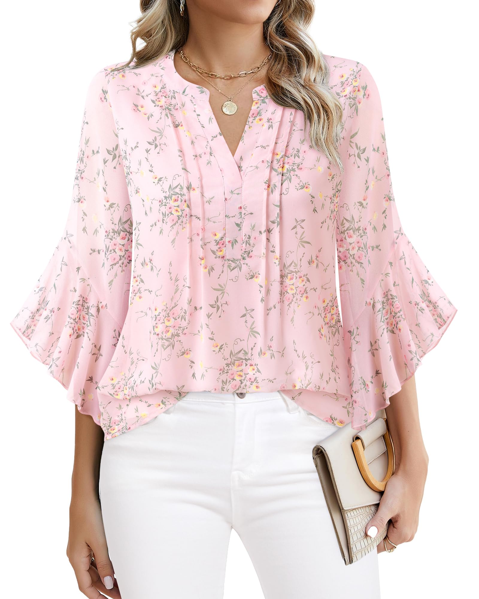Timeson Women's 3/4 Sleeve Top | Dressy, Casual