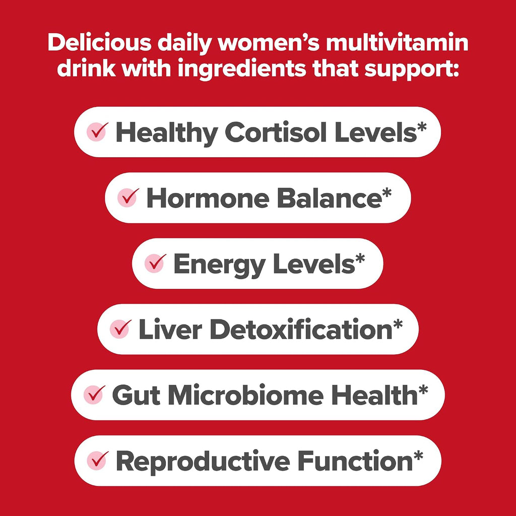 O Positiv FLO Women’s Endocrine Superfood Powder – Supports Healthy Cortisol Levels, Hormonal Balance, Thyroid & Gut Health – Multivitamin Plus Rhodiola, DIM, Myo-Inositols, Red Superfood– 25 Servings