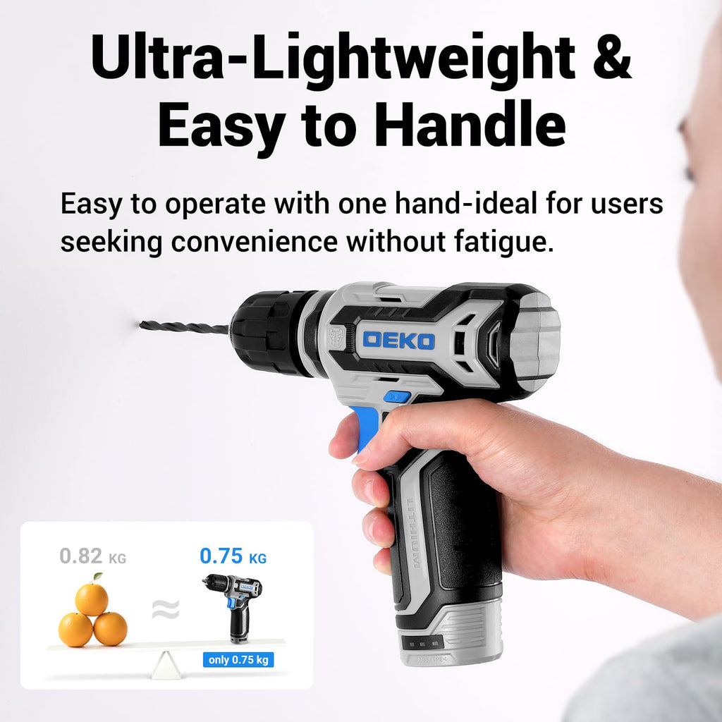 Tool Set: Tool Kit with 12V Cordless Drill, Hand Toolbox with storage case, Mechanic Tool set for Home Repairs, Green