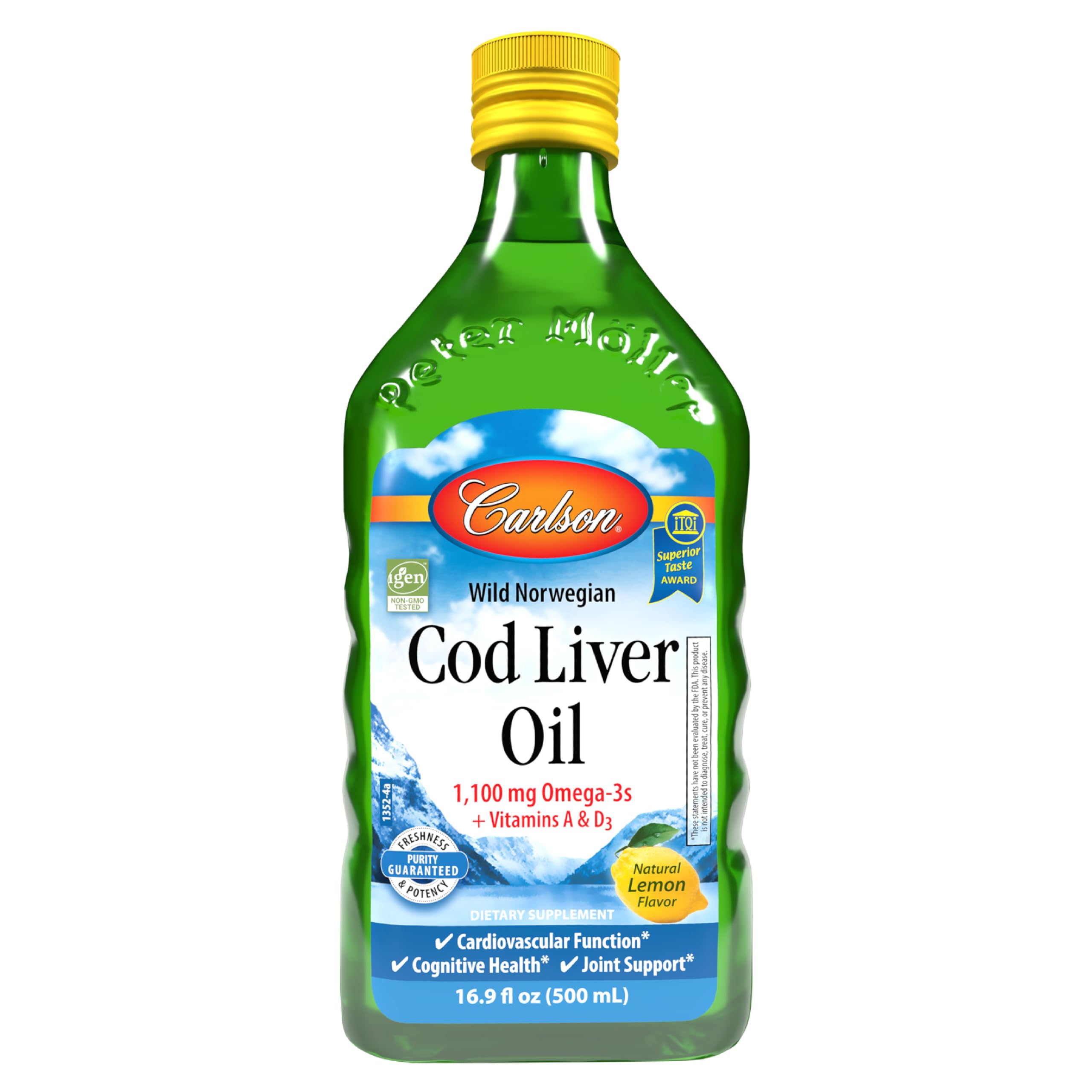 Carlson - Kid's Cod Liver Oil, 550 mg Omega-3s, Vitamins A & D3, Wild Norwegian, Bubble Gum, 250 mL