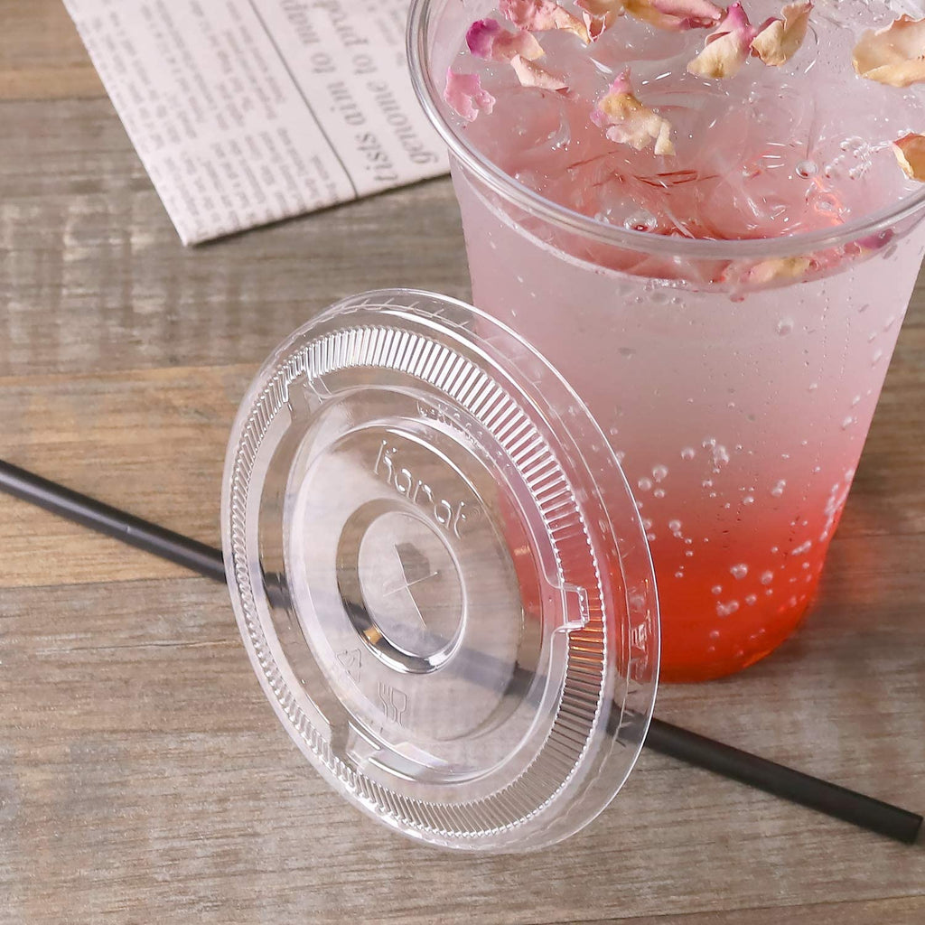Karat C-KC626TS 98mm Diameter Flat Lids for Karat Cold Cups, Case of 1000