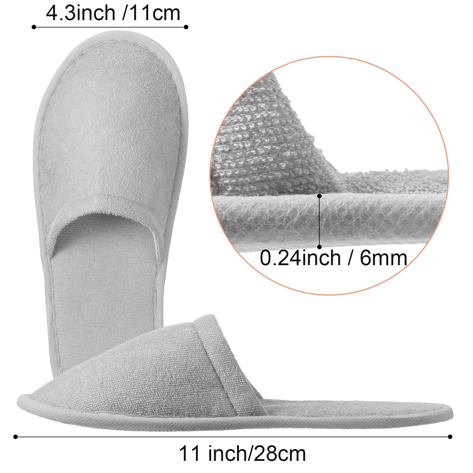 Geyoga 24 Pairs Disposable Slippers for Guests Bulk 2 Size Cotton Soft Spa Hotel House Slippers for Women Men Wedding Party Shoeless Home Indoor Travel
