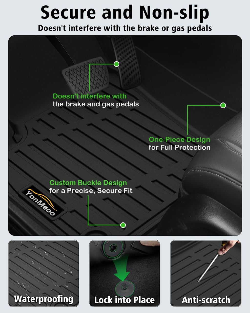 Floor Mats & Cargo Mat & Backrest Mat Custom for Toyota RAV4 Hybrid 2026 (Not for Cargo Area with Subwoofer) (Not for Phev), Door Sill Guards, All Weather TPE Floor Liners for RAV-4 2026 Accessories