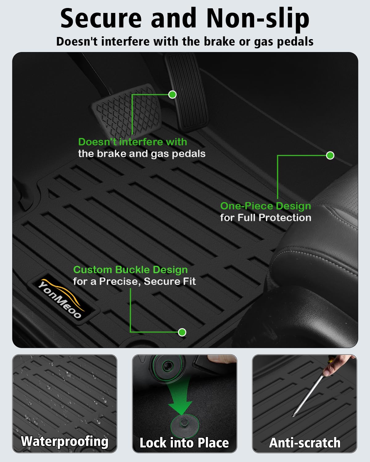 Floor Mats & Cargo Mat & Backrest Mat Custom for Toyota RAV4 Hybrid 2026 (Not for Cargo Area with Subwoofer) (Not for Phev), Door Sill Guards, All Weather TPE Floor Liners for RAV-4 2026 Accessories