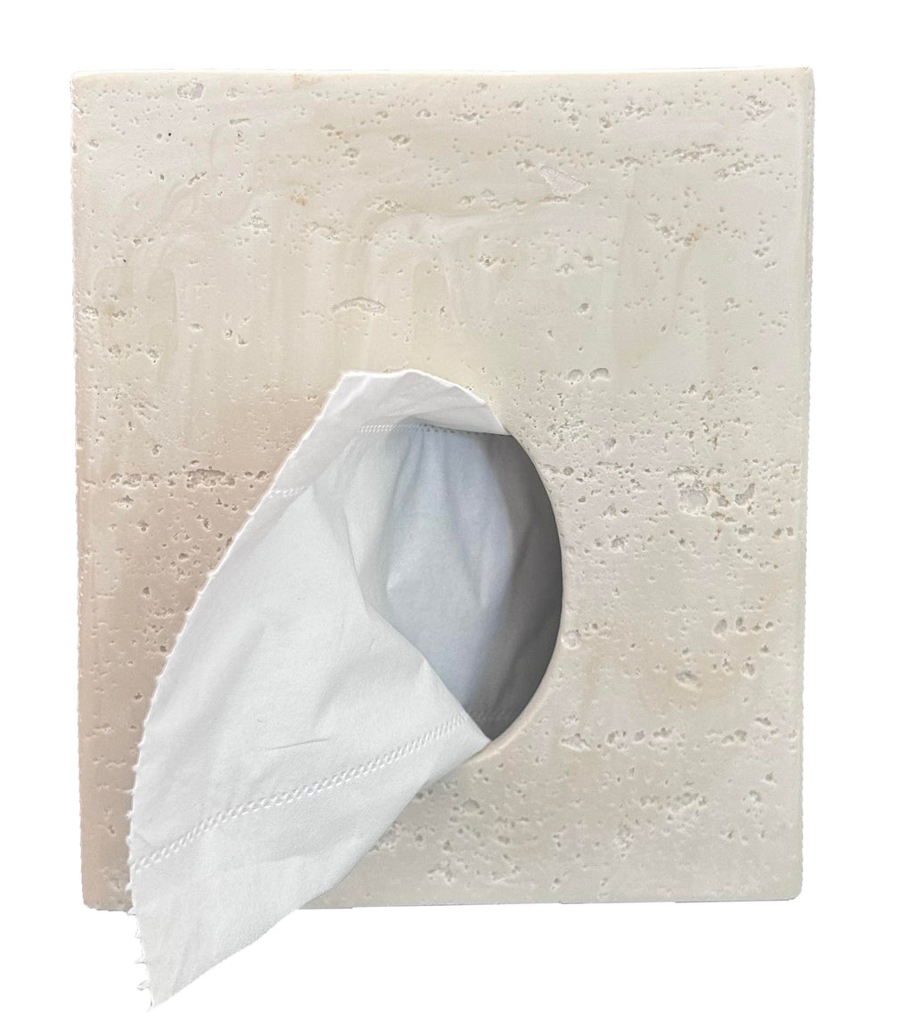 Hymmah Square Tissue Box Cover Holder with Tray,Unique Cube Design Tissue Dispenser Cover Decor for Vanity Counter Tops Also Great for Bedroom and Living Room