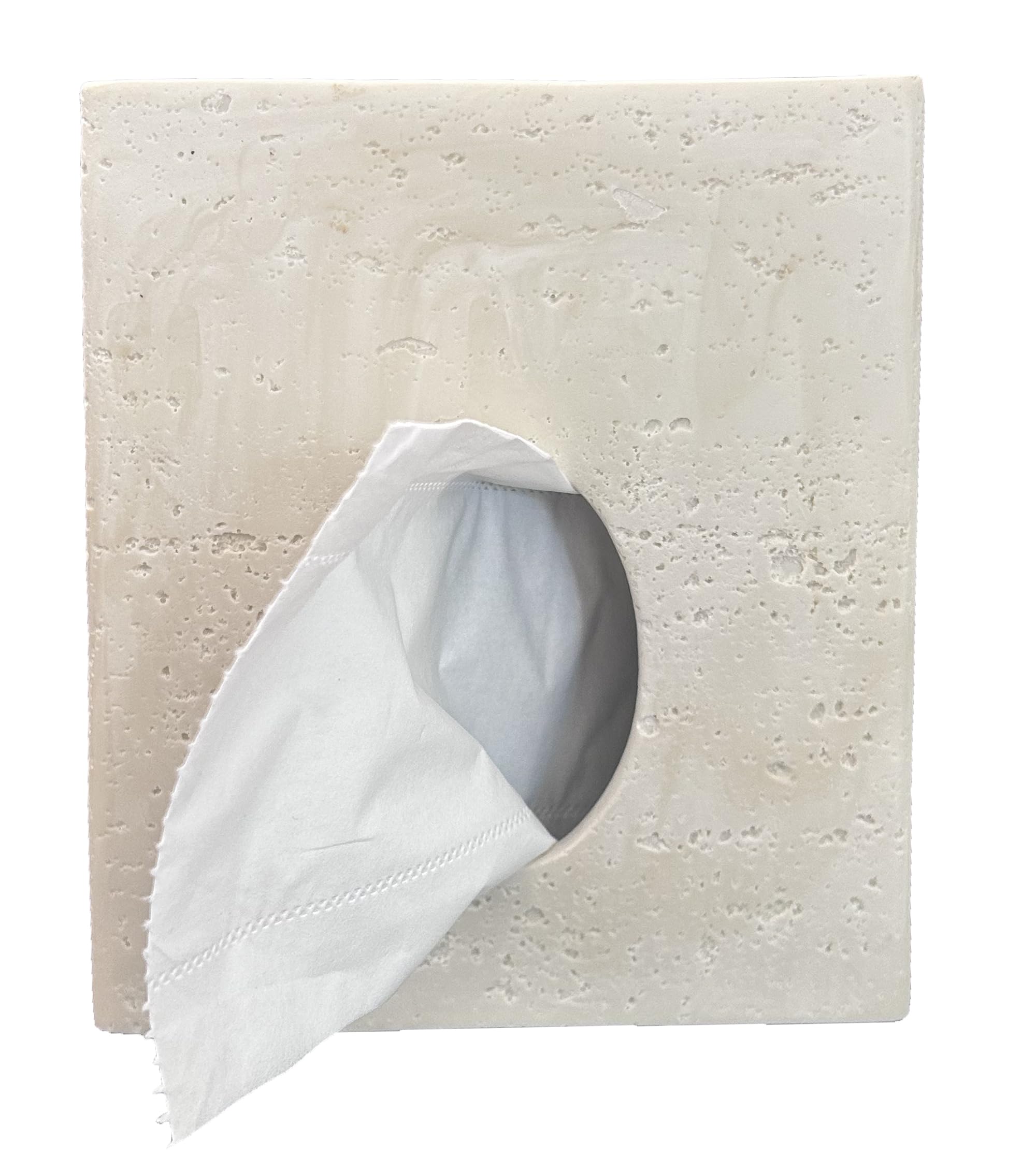 Hymmah Square Tissue Box Cover Holder with Tray,Unique Cube Design Tissue Dispenser Cover Decor for Vanity Counter Tops Also Great for Bedroom and Living Room