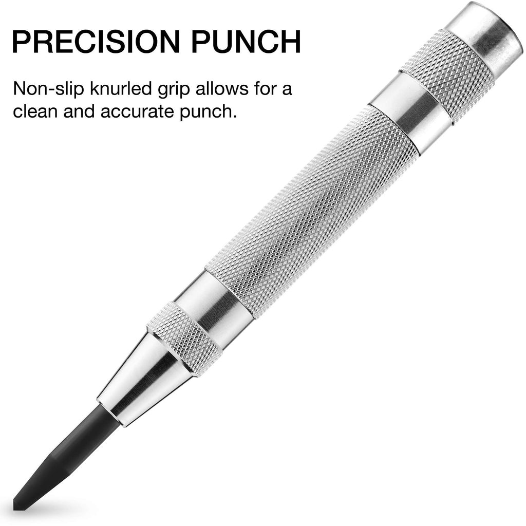 NEIKO 02638A 5-Inch Automatic Center Punch for Metal, Adjustable Impact Spring Loaded Center Punch Tool, Spring Punch, Center Punch Spring Loaded, Auto Center Punch