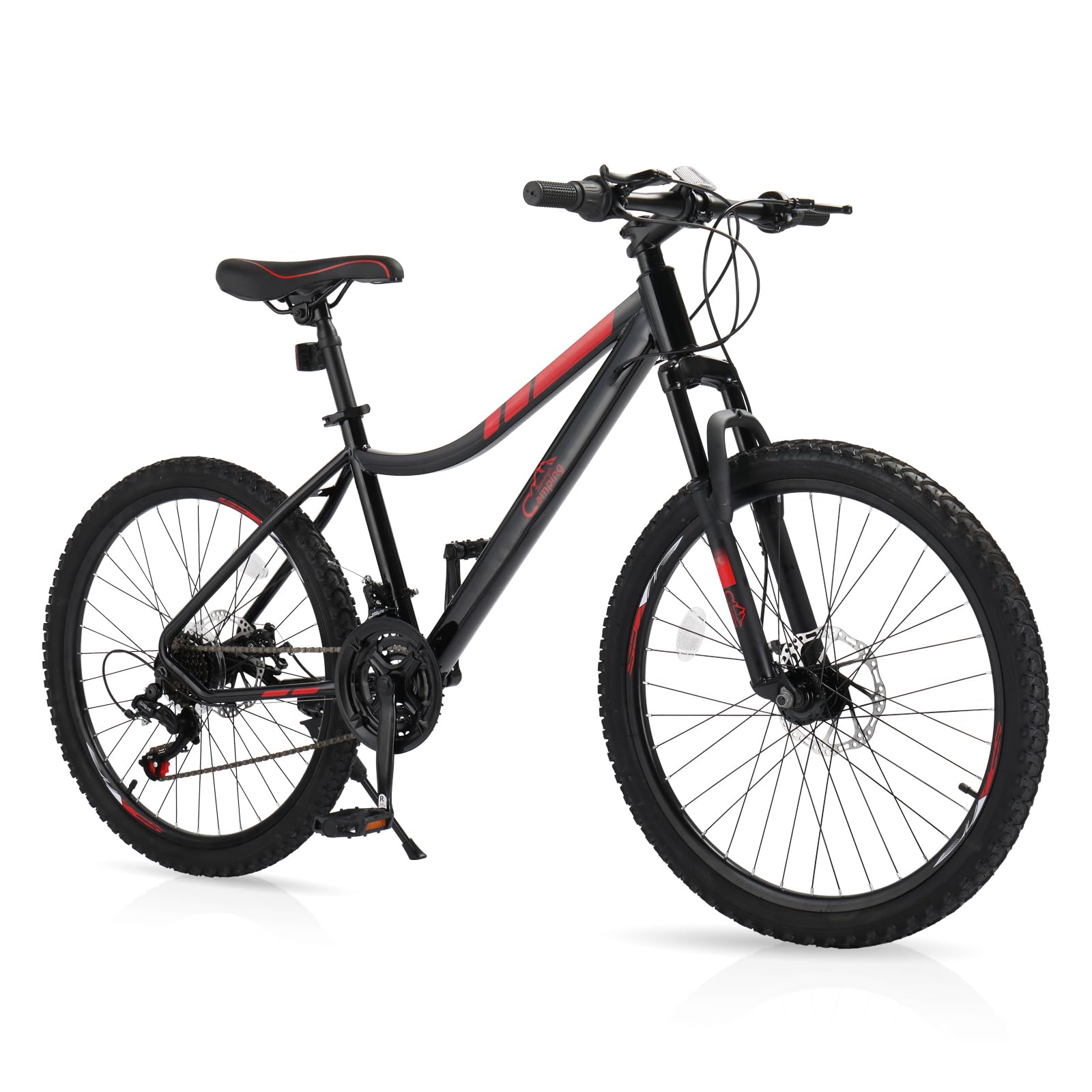 CamPingSurvivals 20/24/26 Inch Mountain Bike for Men/Women,Adult Bicycle | Professional 7or21 Speed Shifting, Dual Disc/V Brakes, Suspension Fork, Comfort Saddle, All-Terrain Tires & Pretty Look